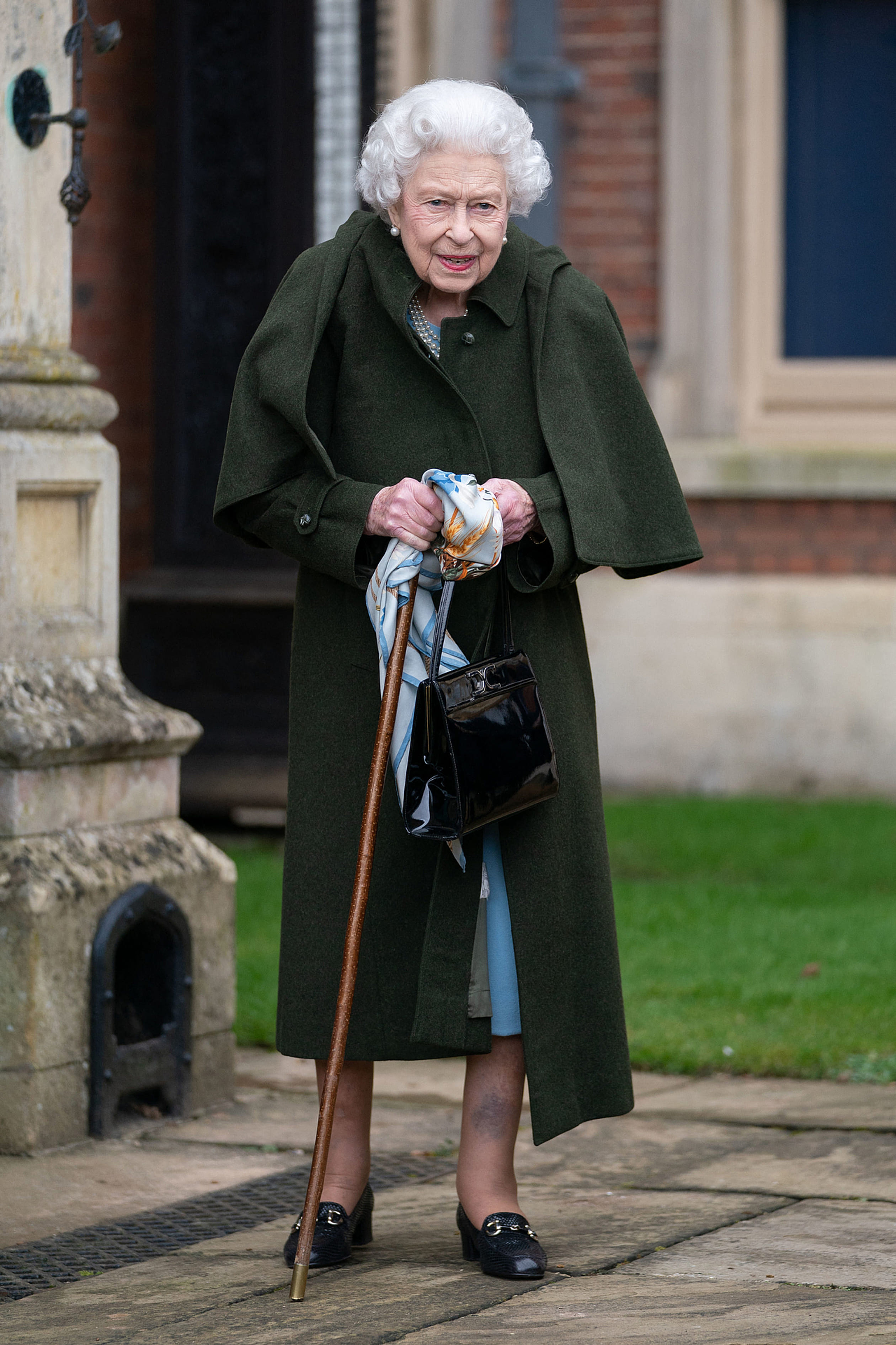 De Britse vorstin verlaat Sandringham House na afloop van de receptie, 5 februari 2022.