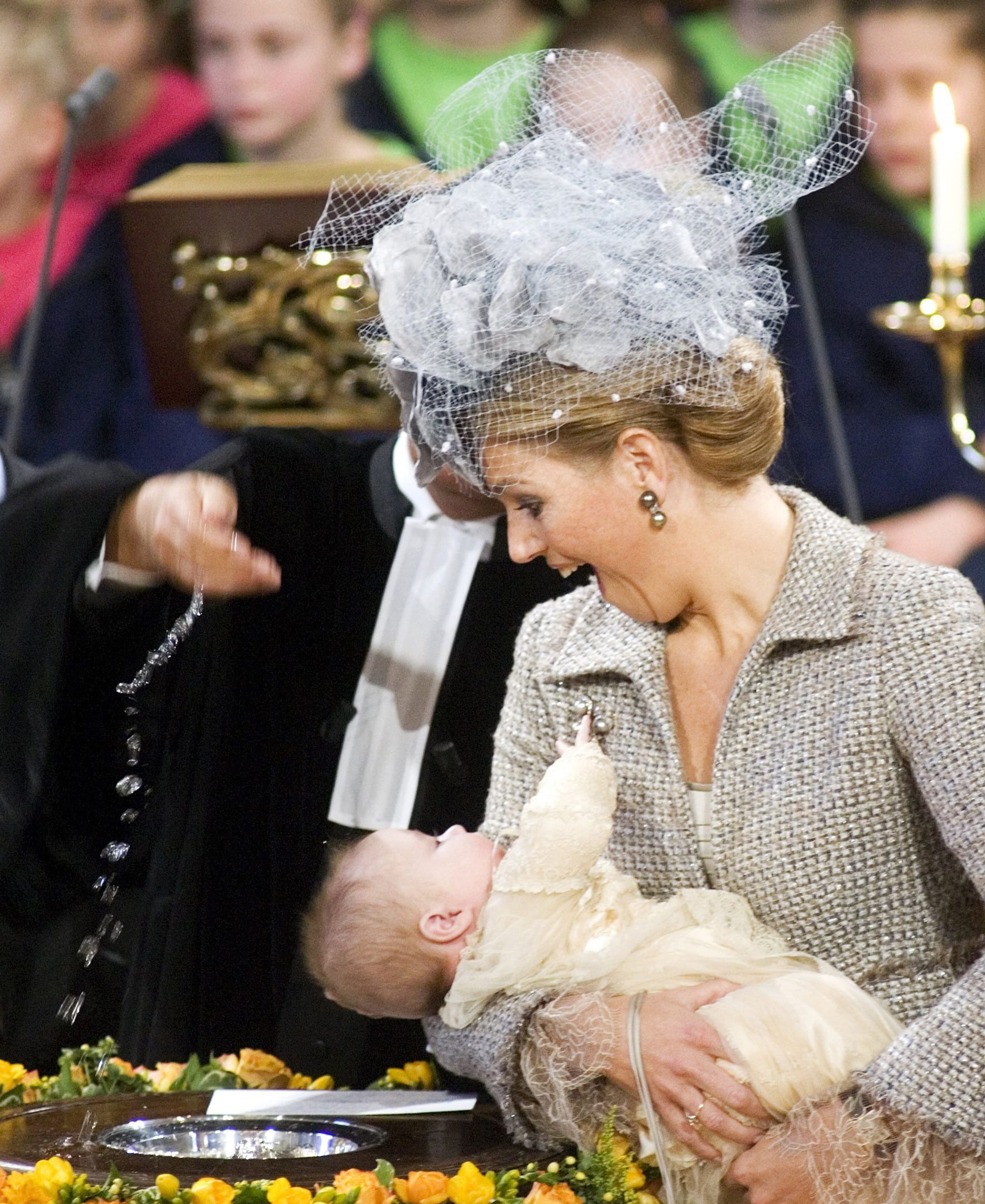 Een bijzondere en feestelijke plechtigheid: de doop van prinses Alexia in de Dorpskerk in Wassenaar, 19 november 2005.