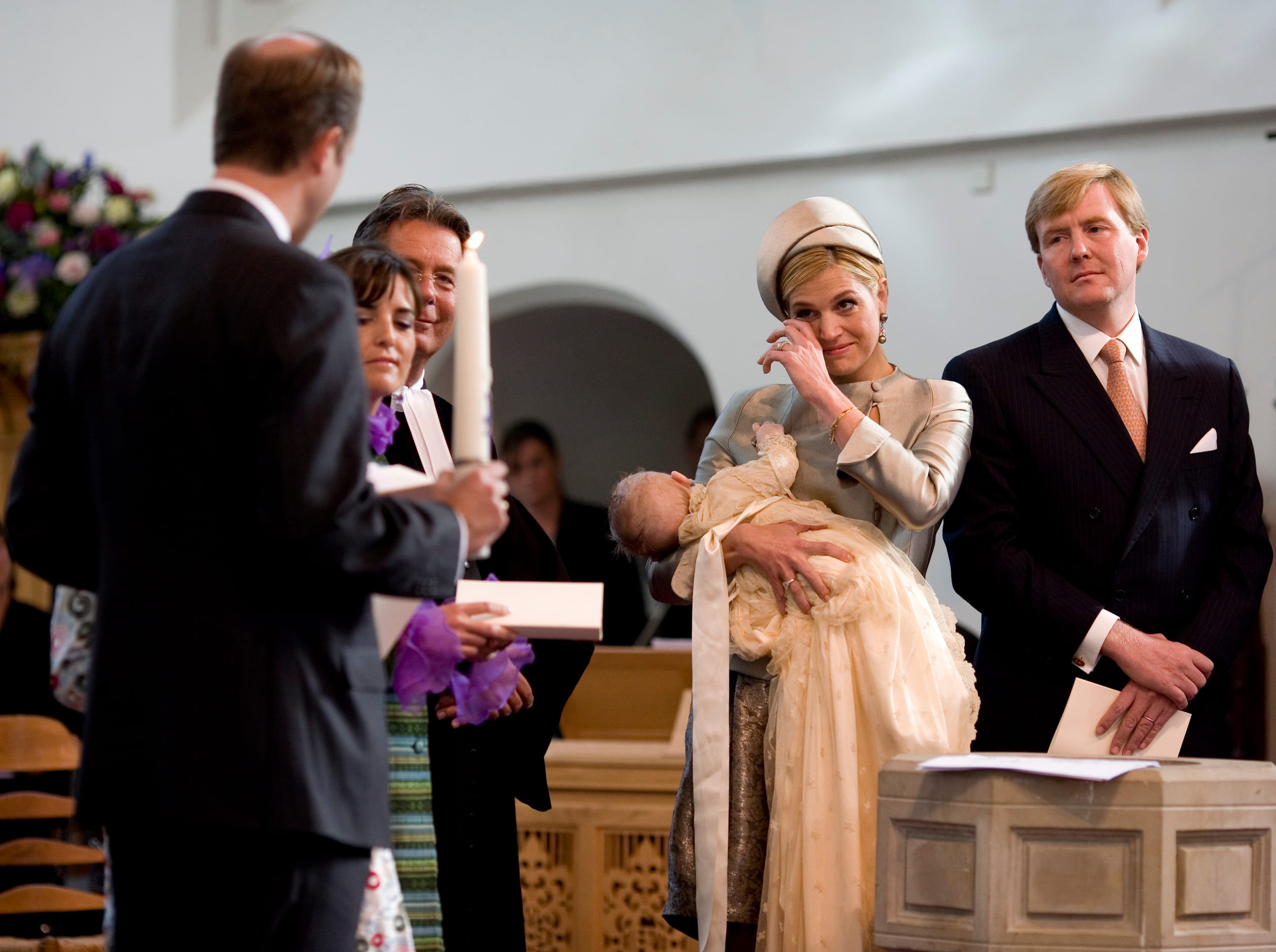2007: Máxima bij de doopplechtigheid van haar jongste dochter Ariane.