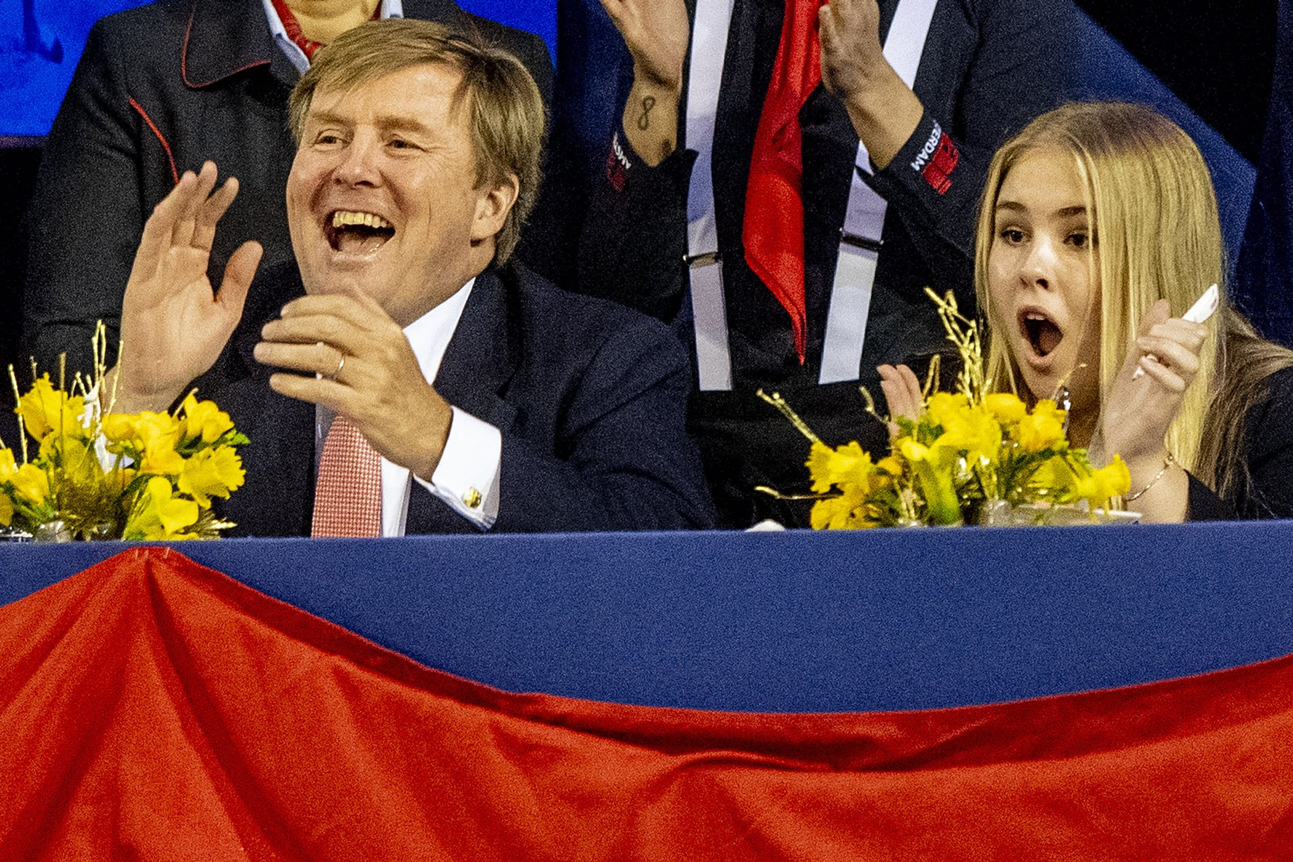 Amalia met haar vader bij Jumping Amsterdam, 2019.