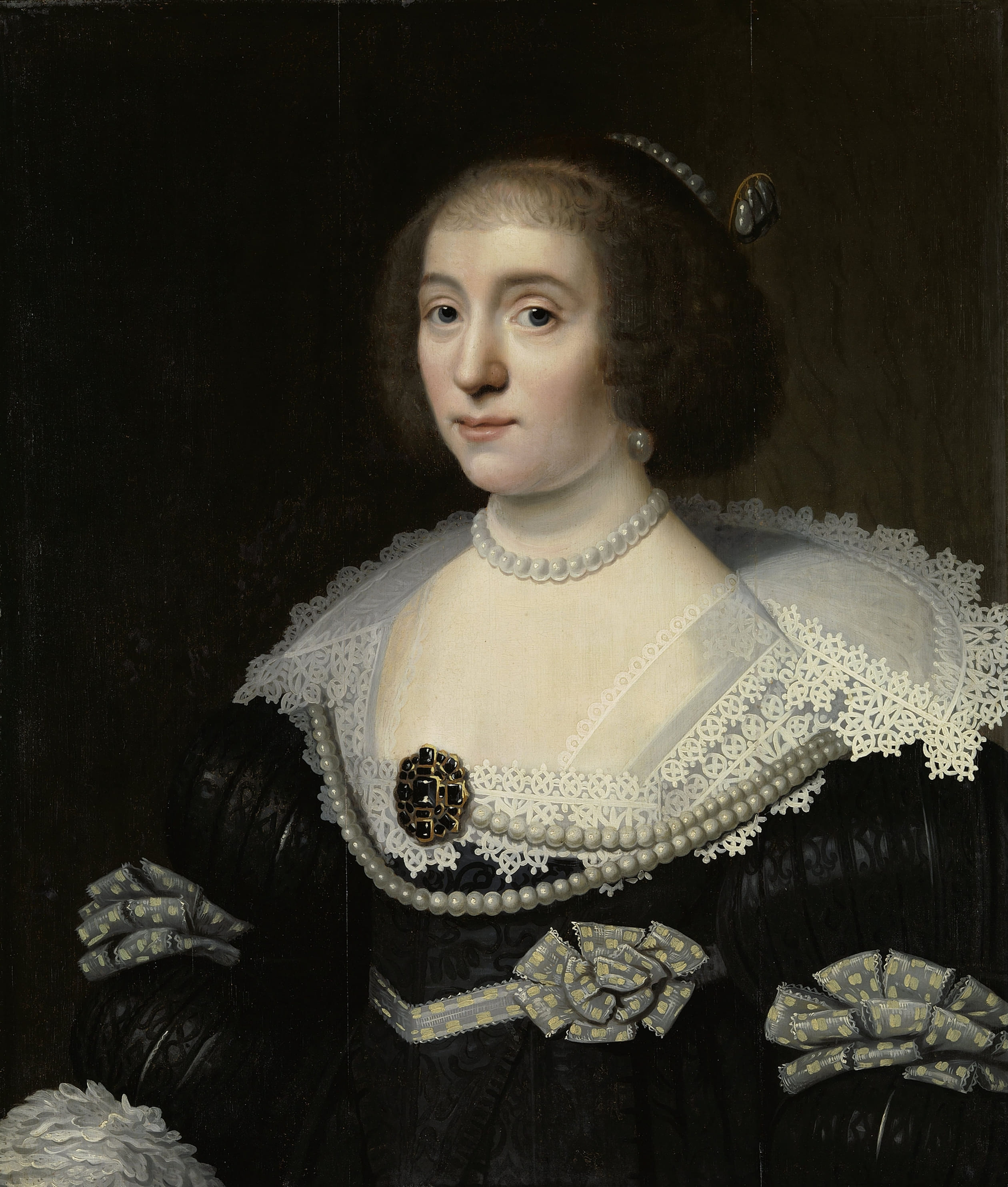 Amalia van Solms door (het atelier van) Michiel van Mierevelt, c. 1630.