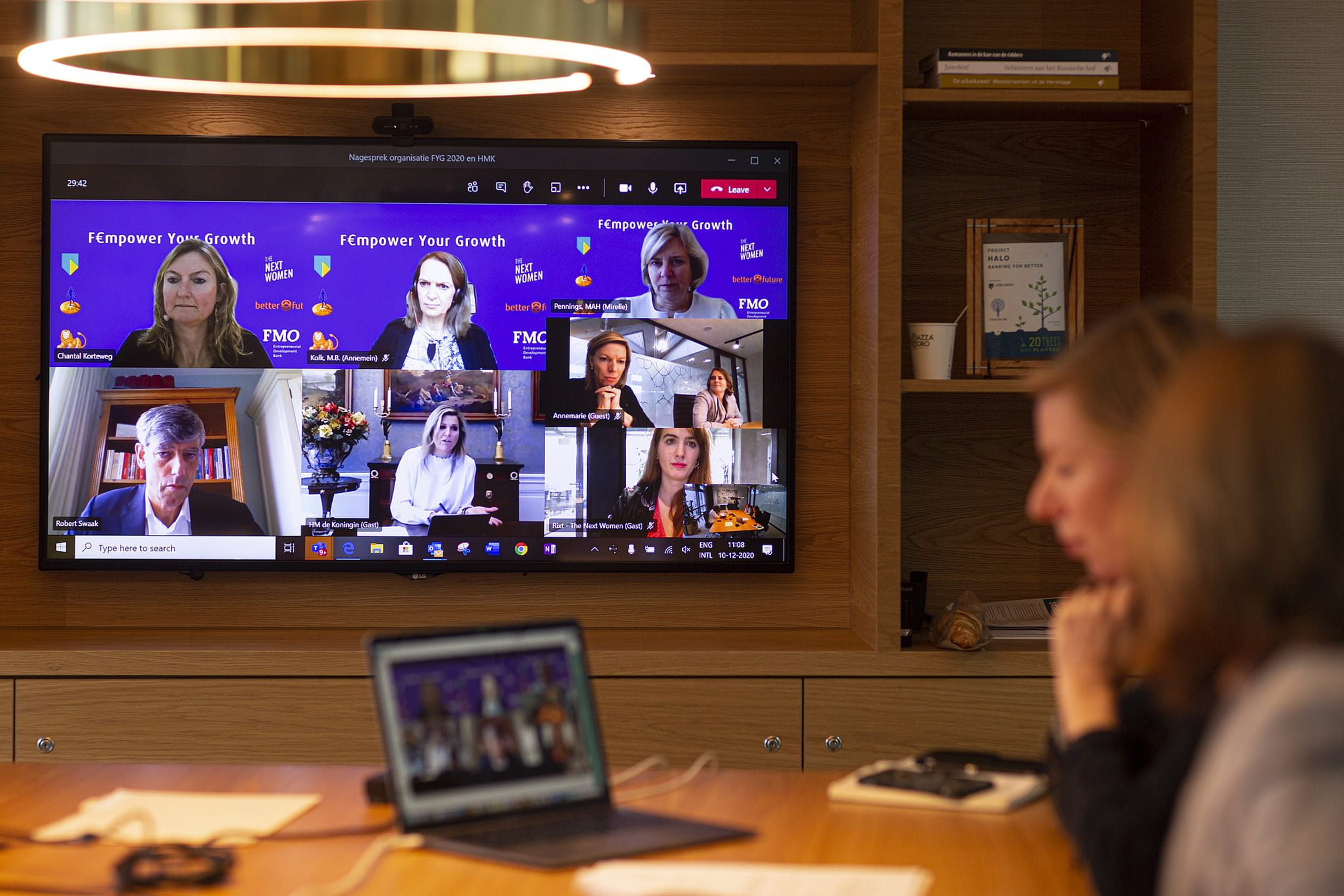 Amsterdam - 10 december 2020:

Koninging Maxima digitaal aanwezig bij de FYG 2020 gehost door de ABN