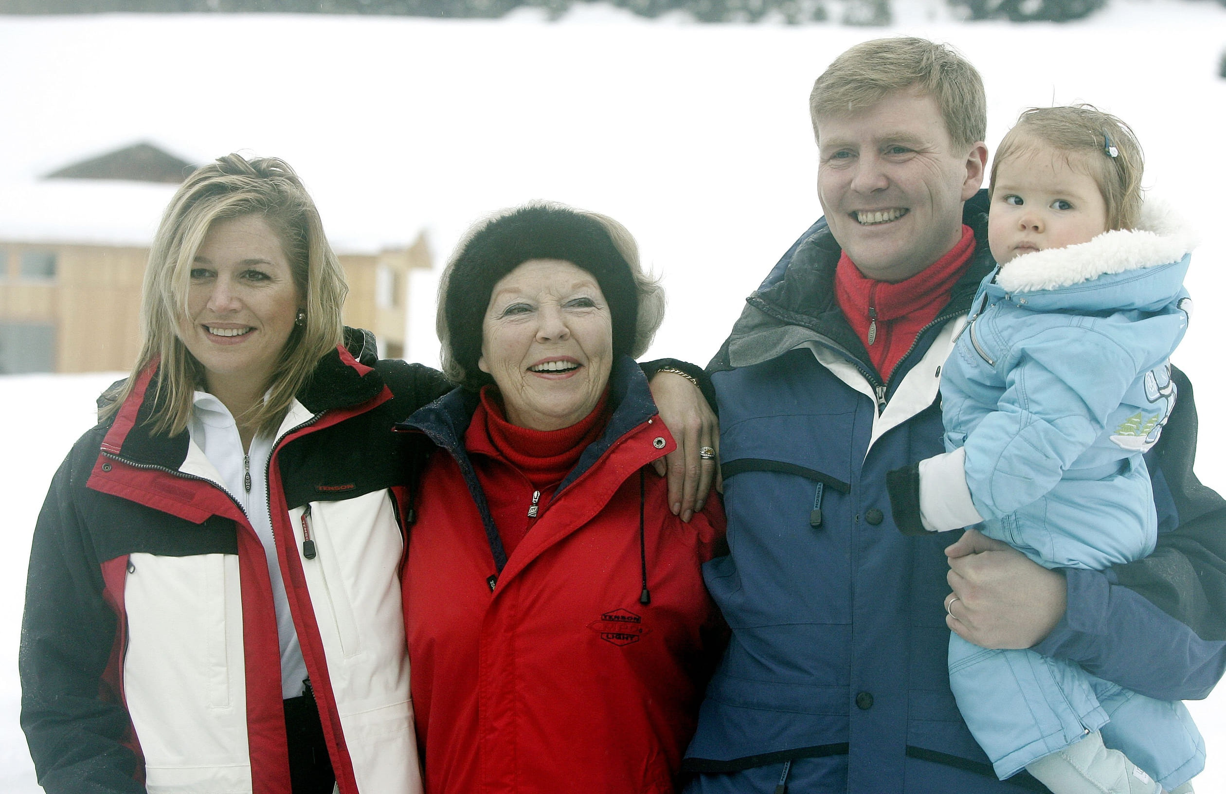 Amalia mee op wintersport vakantie in Lech, 2005.