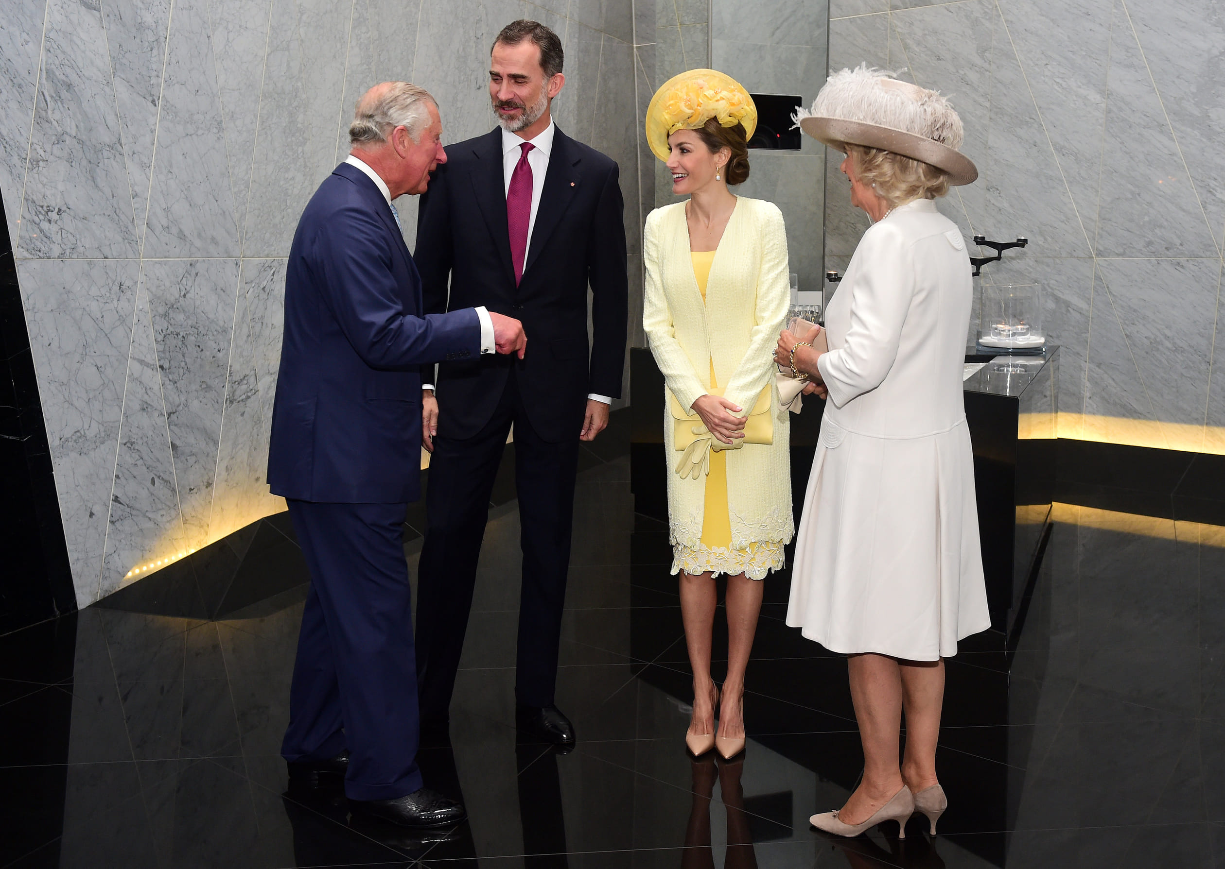 Letizia koos tijdens het staatsbezoek aan Groot-Brittannië in 2017 voor de pasteltinten van de