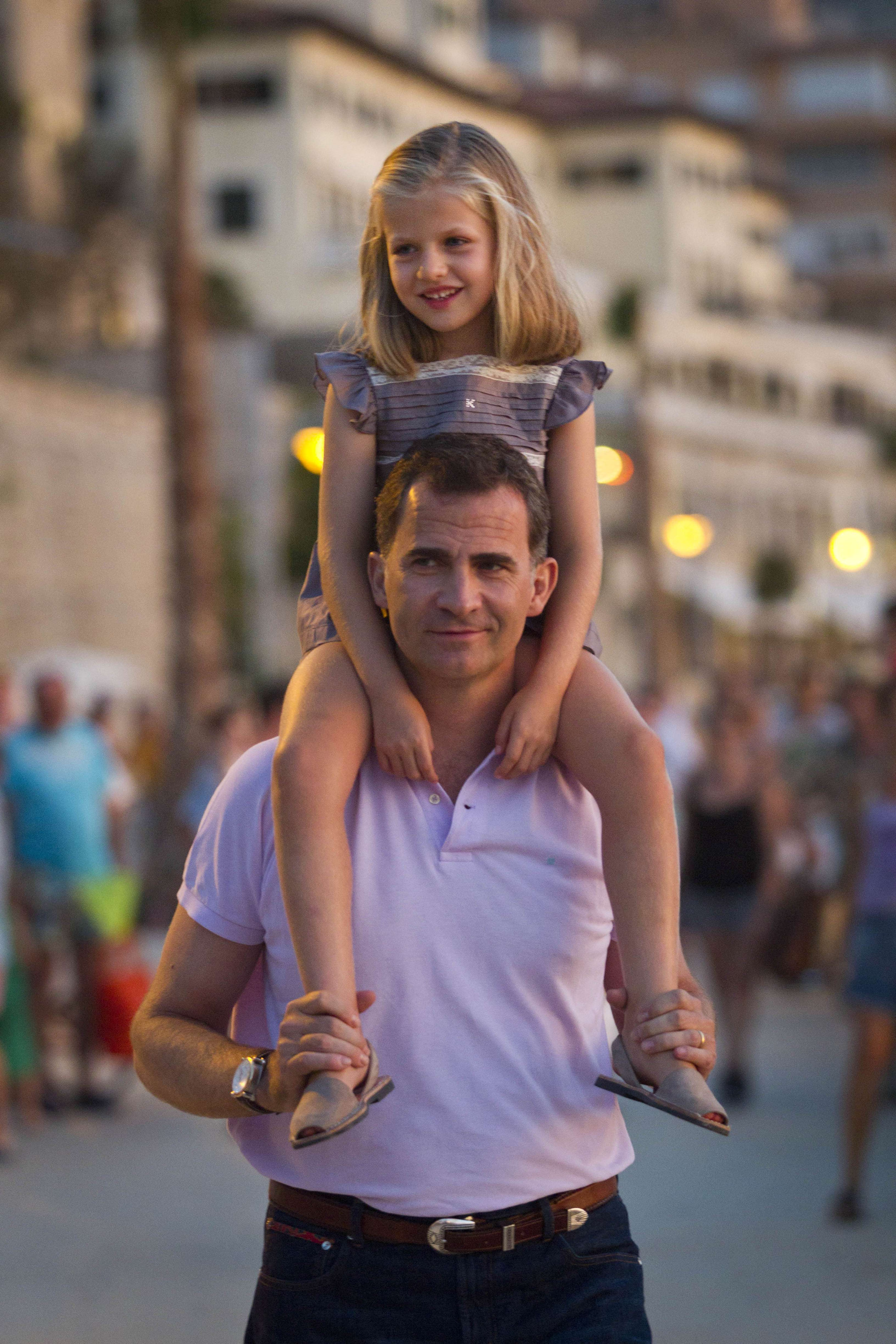 Felipe en Leonor tijdens de zomervakantie in 2012.