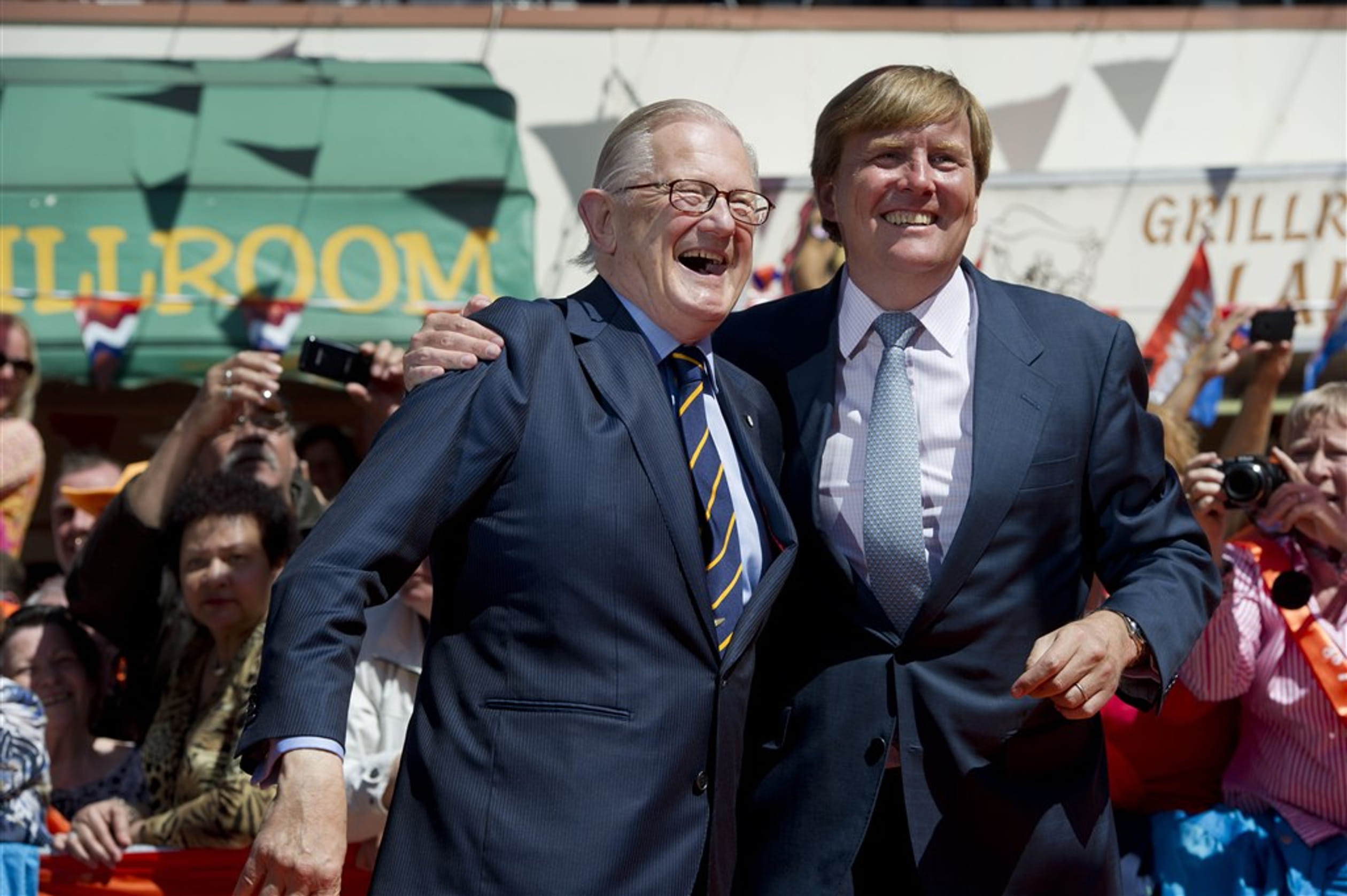 Koninginnedag 2012 werd in Rhenen en Veenendaal gevierd. Deze foto van de lachende Pieter van