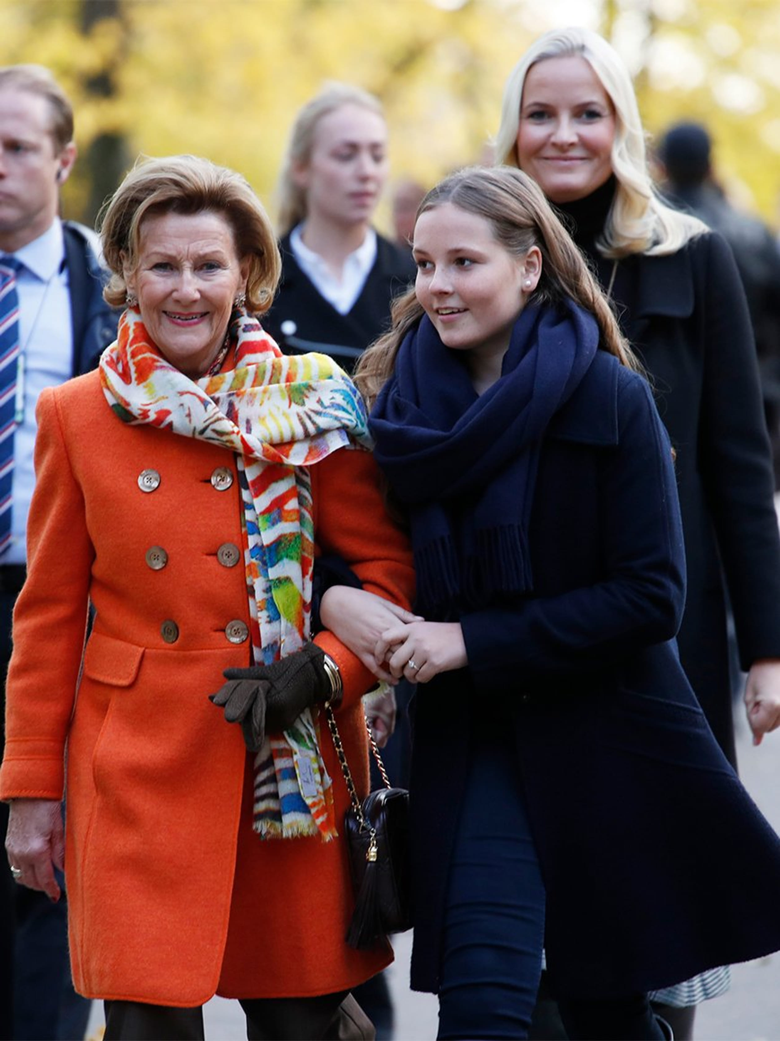 Samen met kleindochter en toekomstig troonopvolgster prinses Ingrid-Alexander