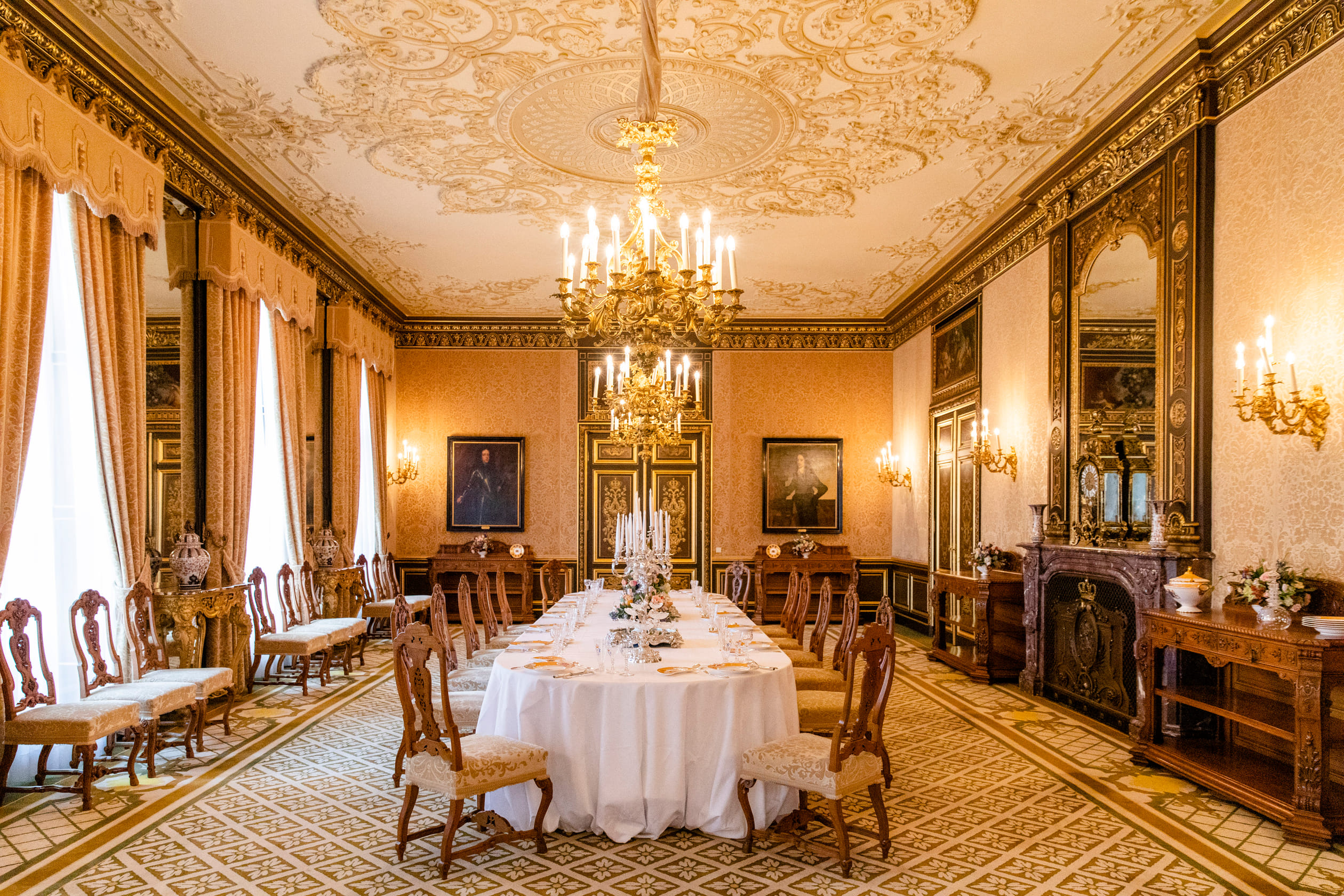 Een dinarzaal in Paleis Noordeinde.