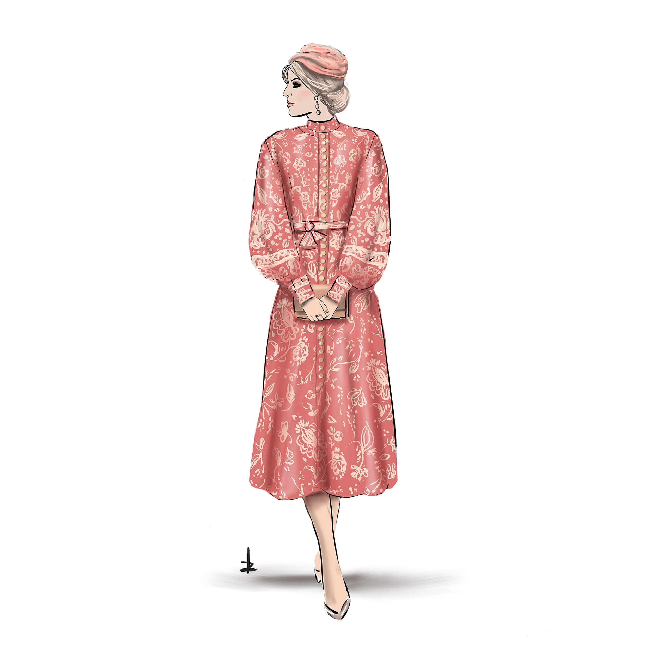 Een fleurige jurk die de koningin onder meer droeg tijdens het staatsbezoek aan Indonesië.