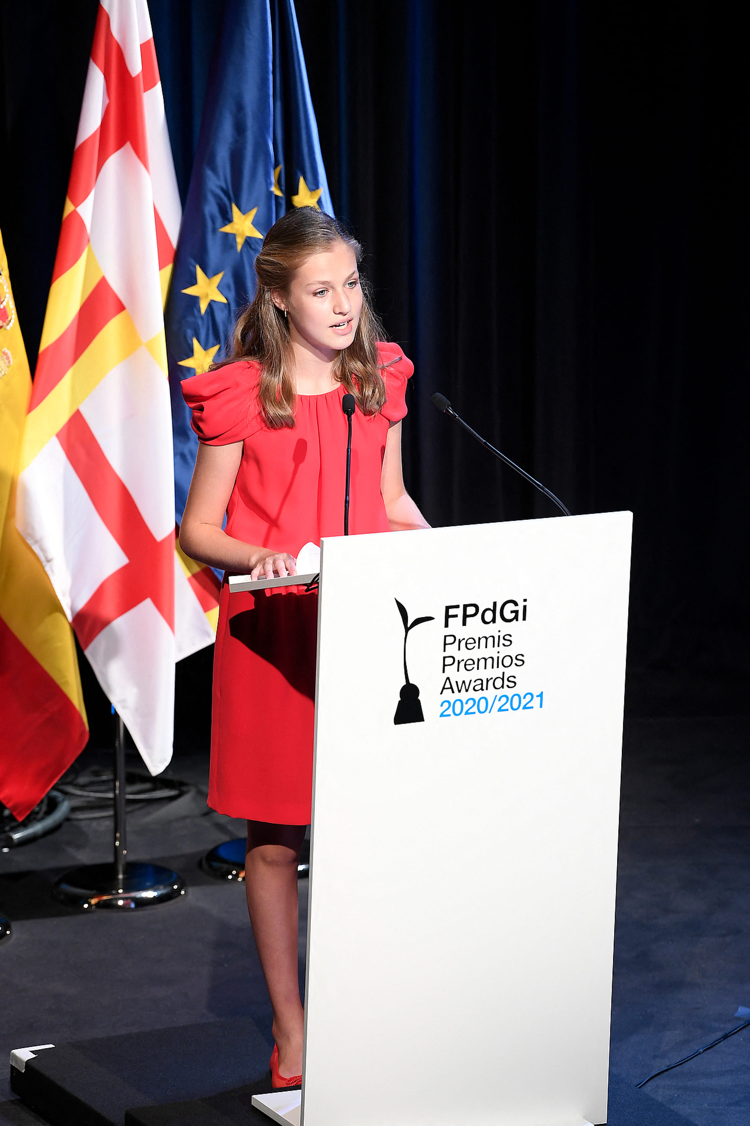 Leonor tijdens haar speech.