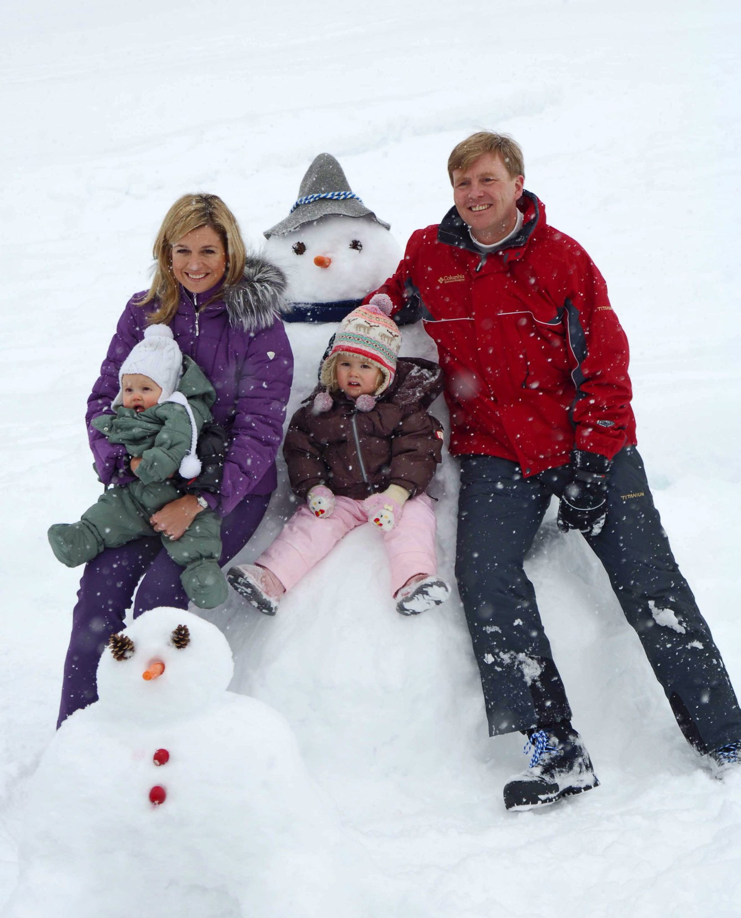 2006: Willem-Alexander en Máxima in Lech met Amalia en Alexia.