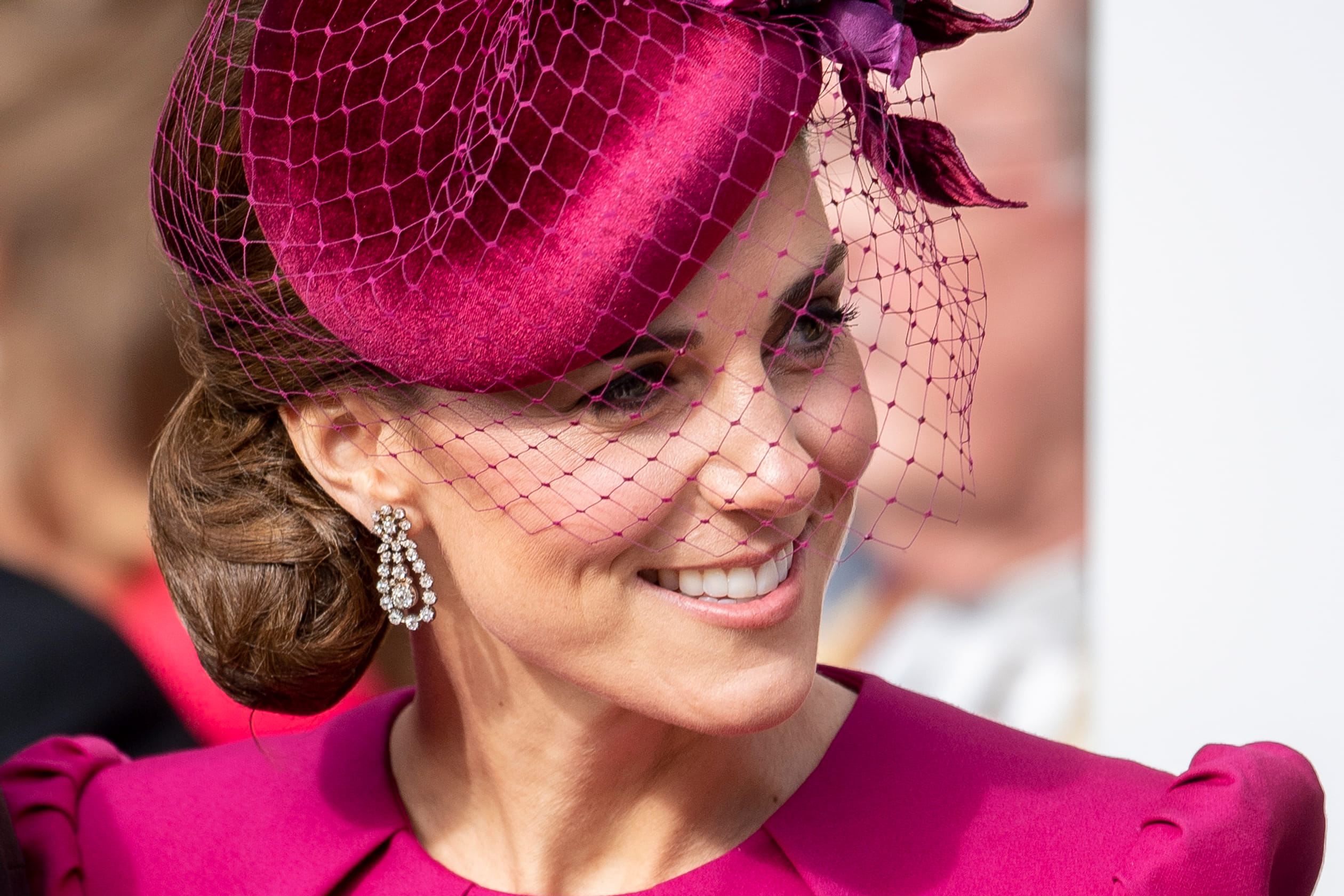 Catherine tijdens de huwelijksdag van prinses Eugenie en Jack Brooksbank op 12 oktober 2018.