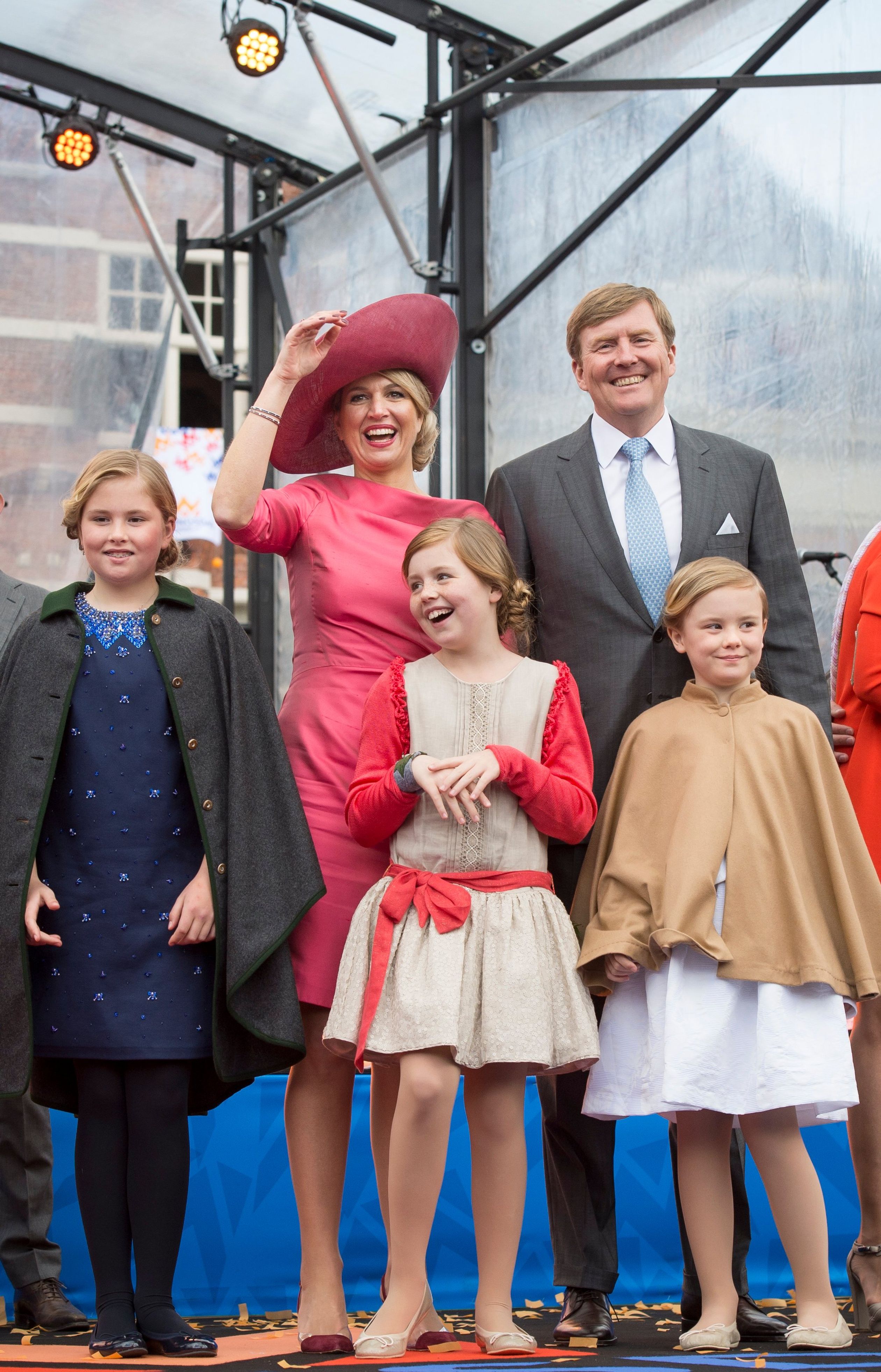 De prinsesjes tijdens Koningsdag (2015) in Dordrecht.