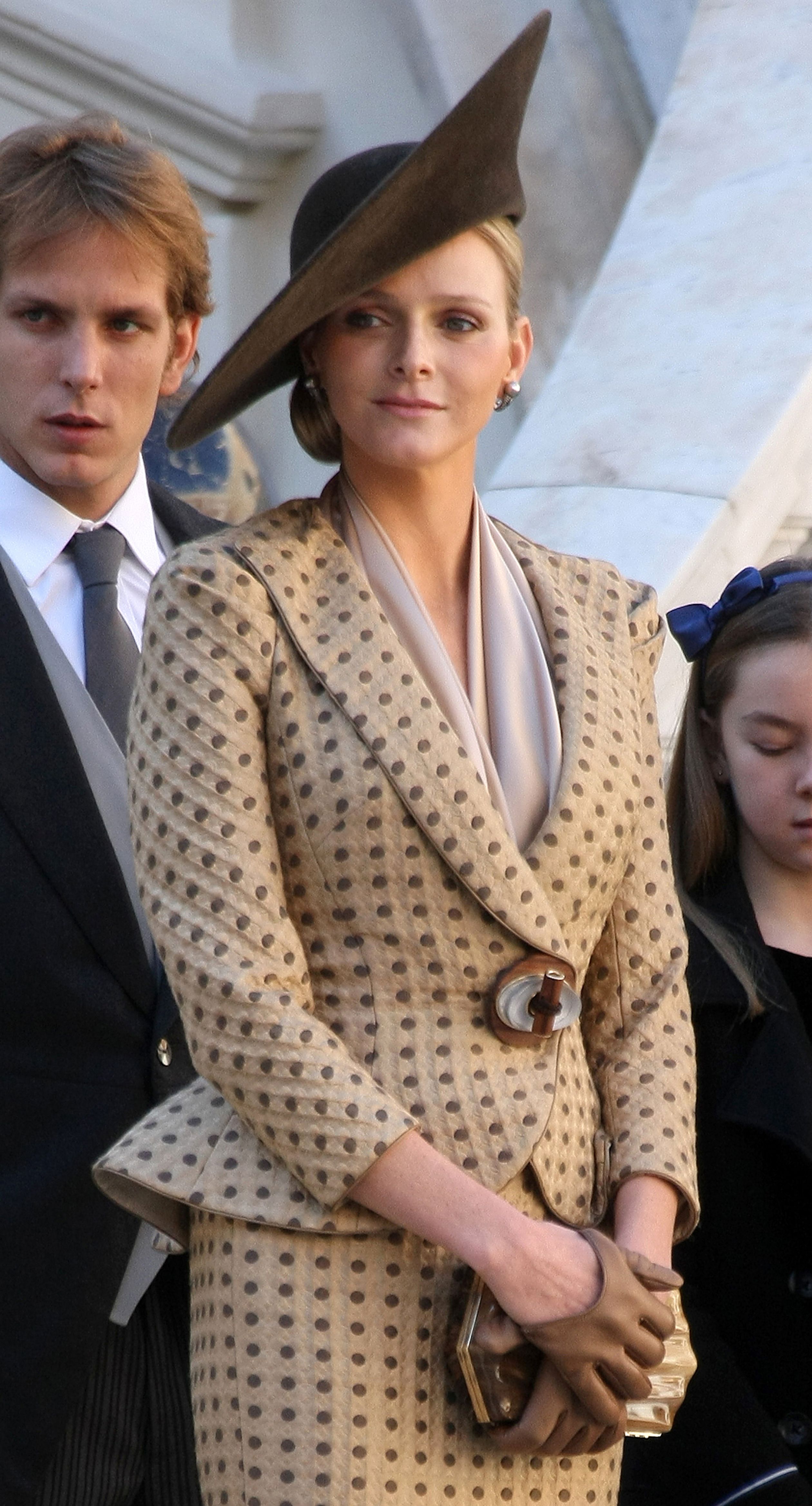 Charlène - toen nog verloofd met prins Albert - tijdens de Nationale Feestdag van Monaco in 2010.