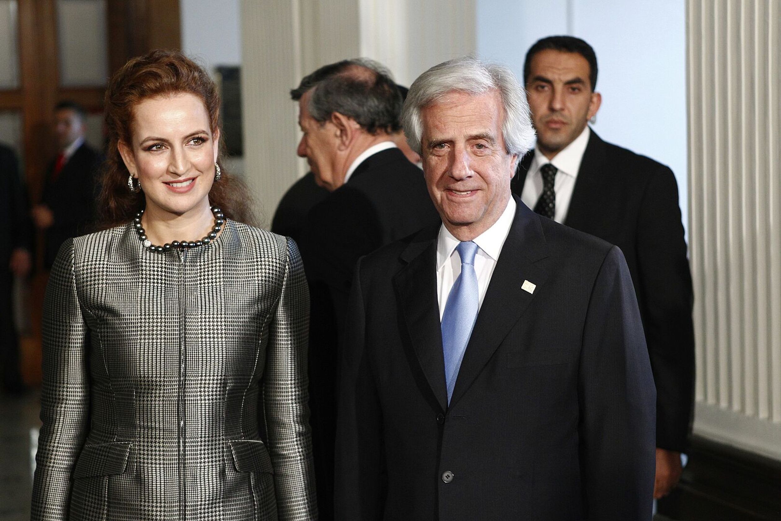 Prinses Lalla Salma en de president van Uruguay tijdens de conferentie van de