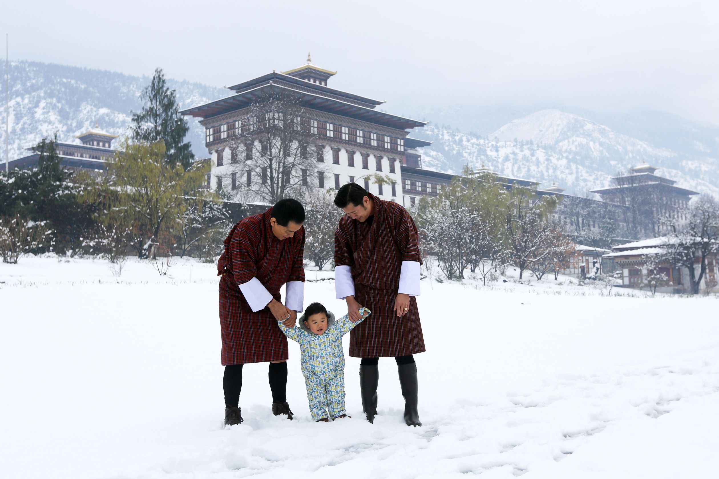 2017: De koning van Bhutan Jigme Khesar Namgyel Wangchuck, de vierde koning van Bhutan Jigme Singye