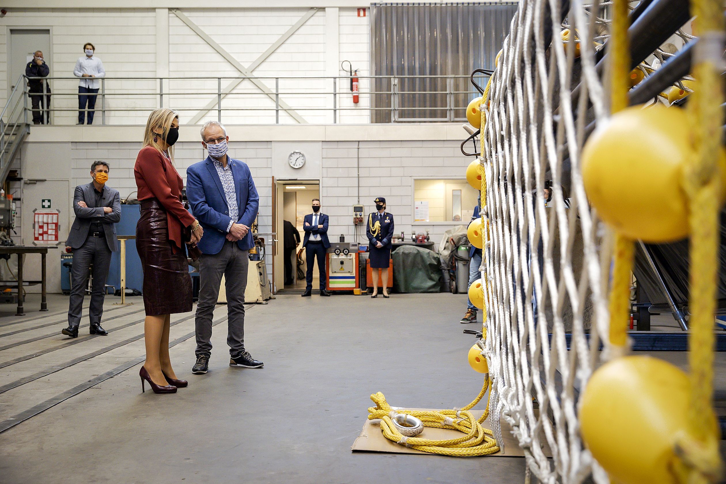 Máxima bracht op 19 november een bezoek aan het bedrijf Boeg B.V. en Boeg Nautic in Scheveningen.
