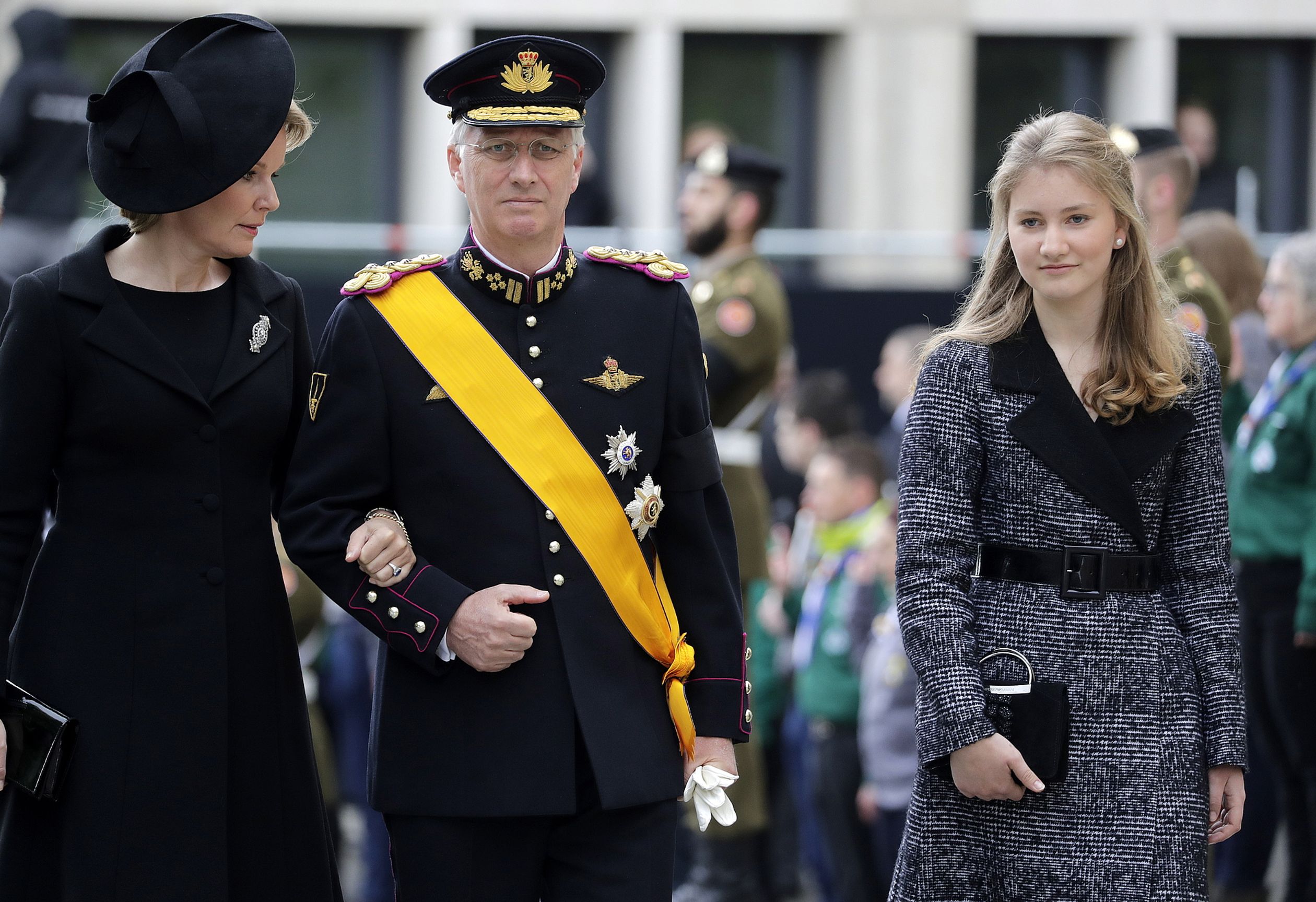 Naast het Belgisch koningspaar was ook prinses Elisabeth aanwezig bij de uitvaart.