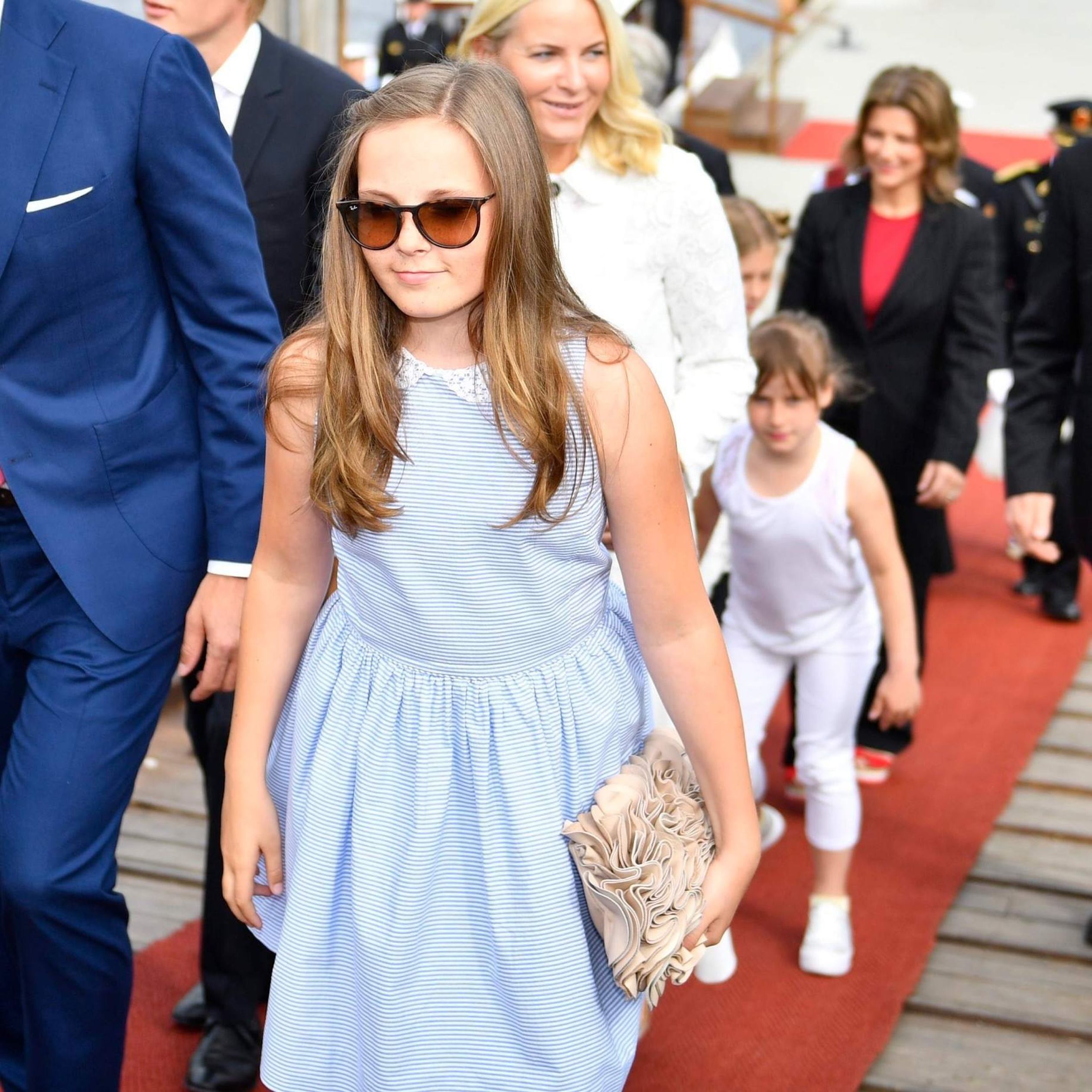 De Noorse prinses Ingrid Alexandra bij het 25-jarig regeringsjubileum van koning Harald.