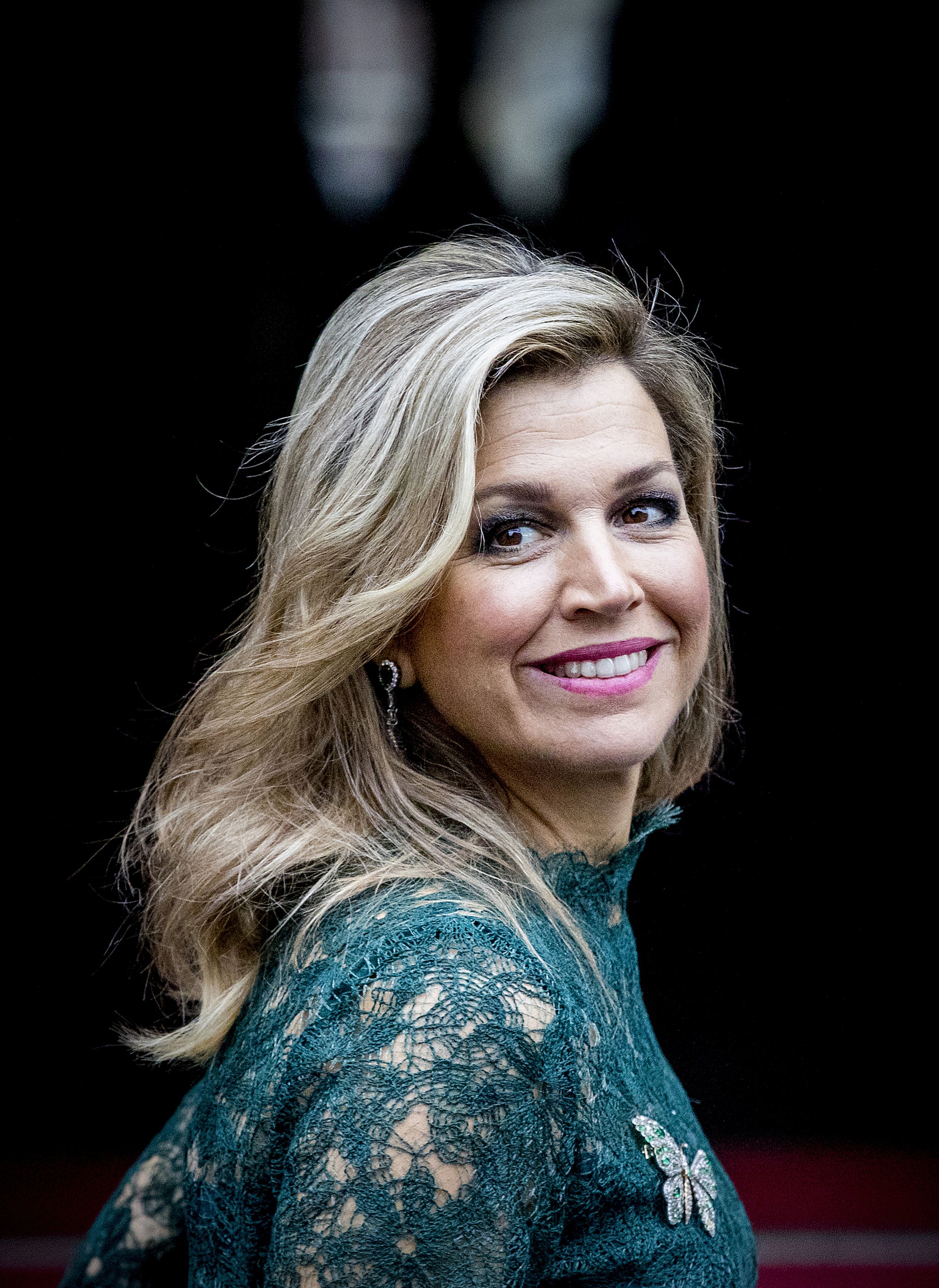 Máxima draagt dezelfde groene jurk bij de uitreiking van de Prins Claus Prijs in 2017.