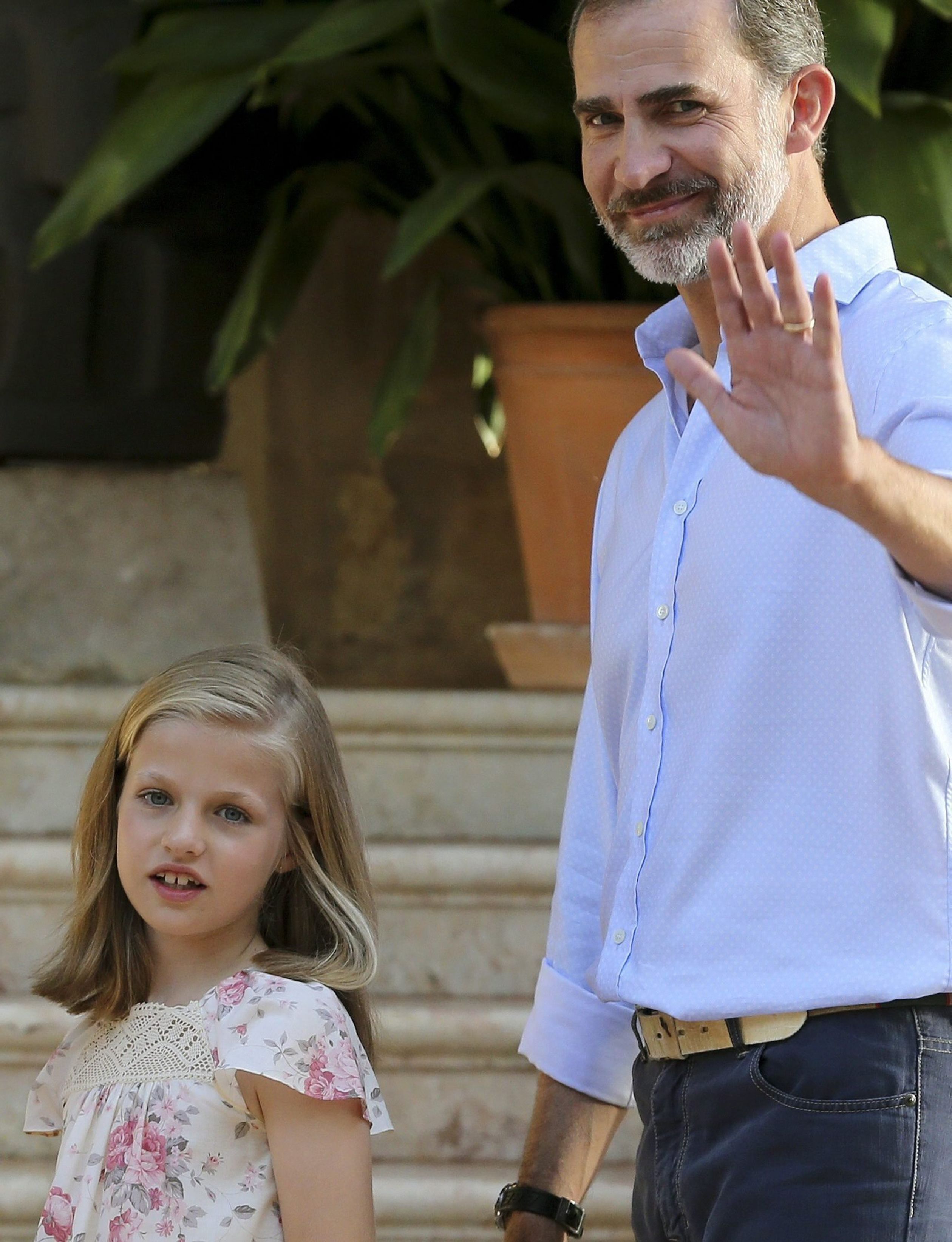 Koning Felipe met zijn oudste dochter Leonor, 2015.