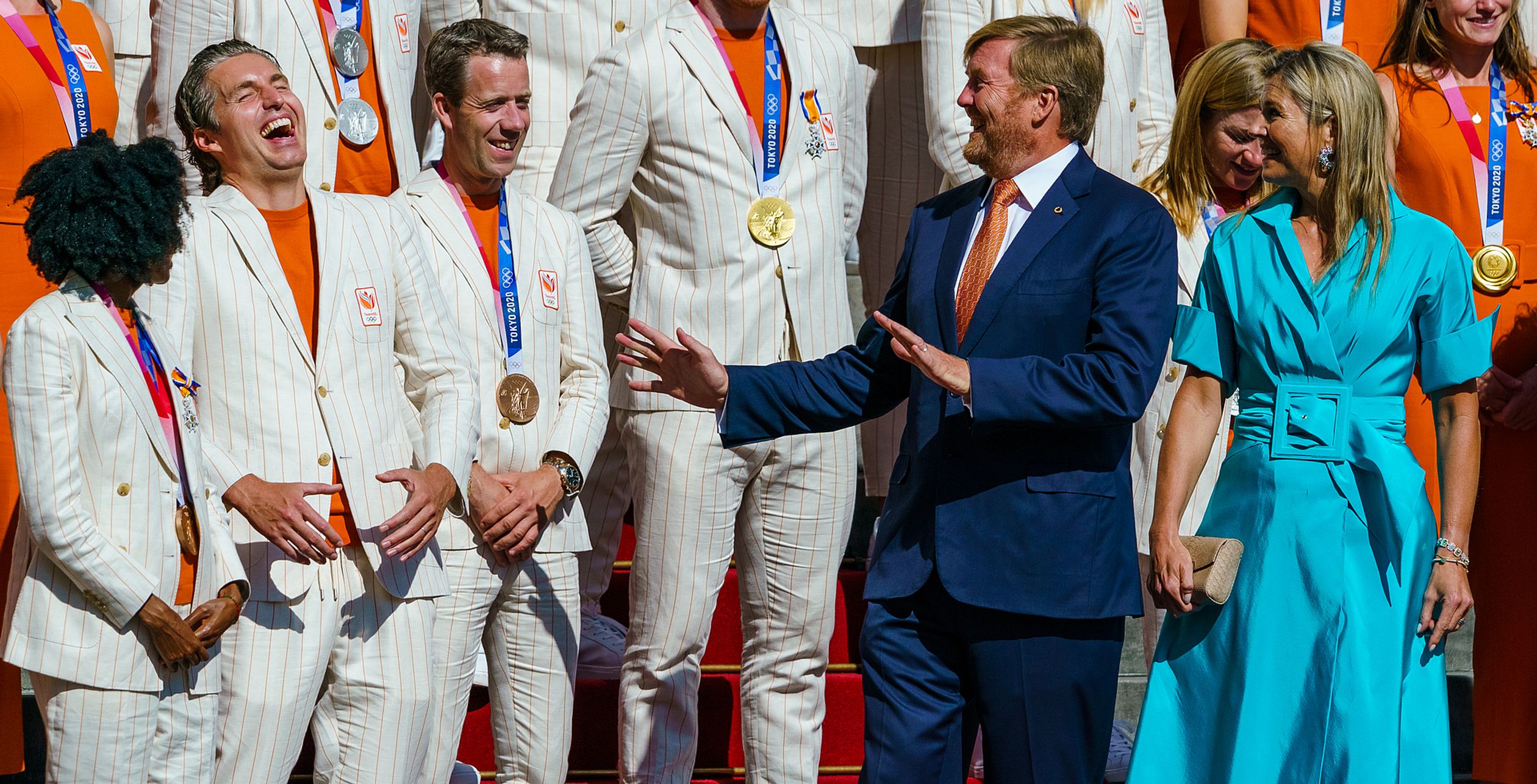 Koningspaar ontvangt olympische medaillewinnaars