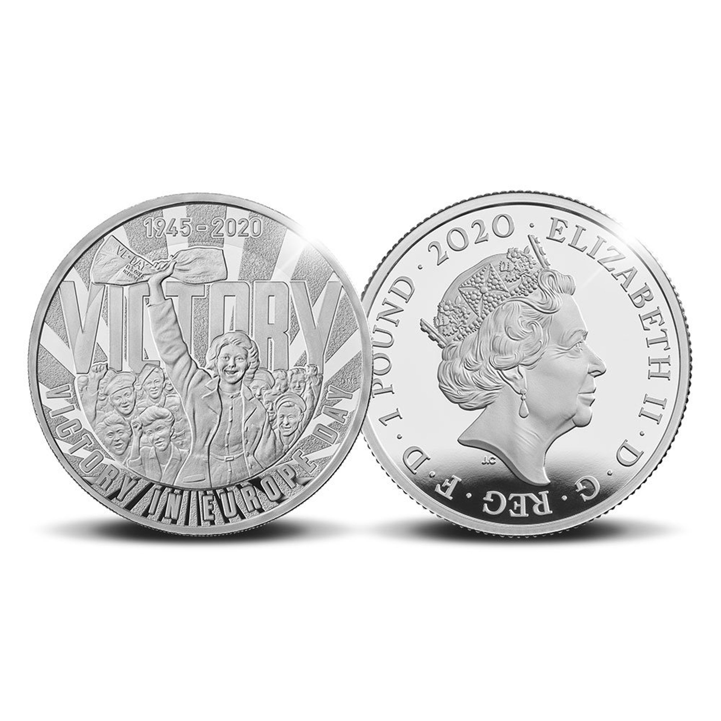 De Engelse munt met koningin Elizabeth erop.