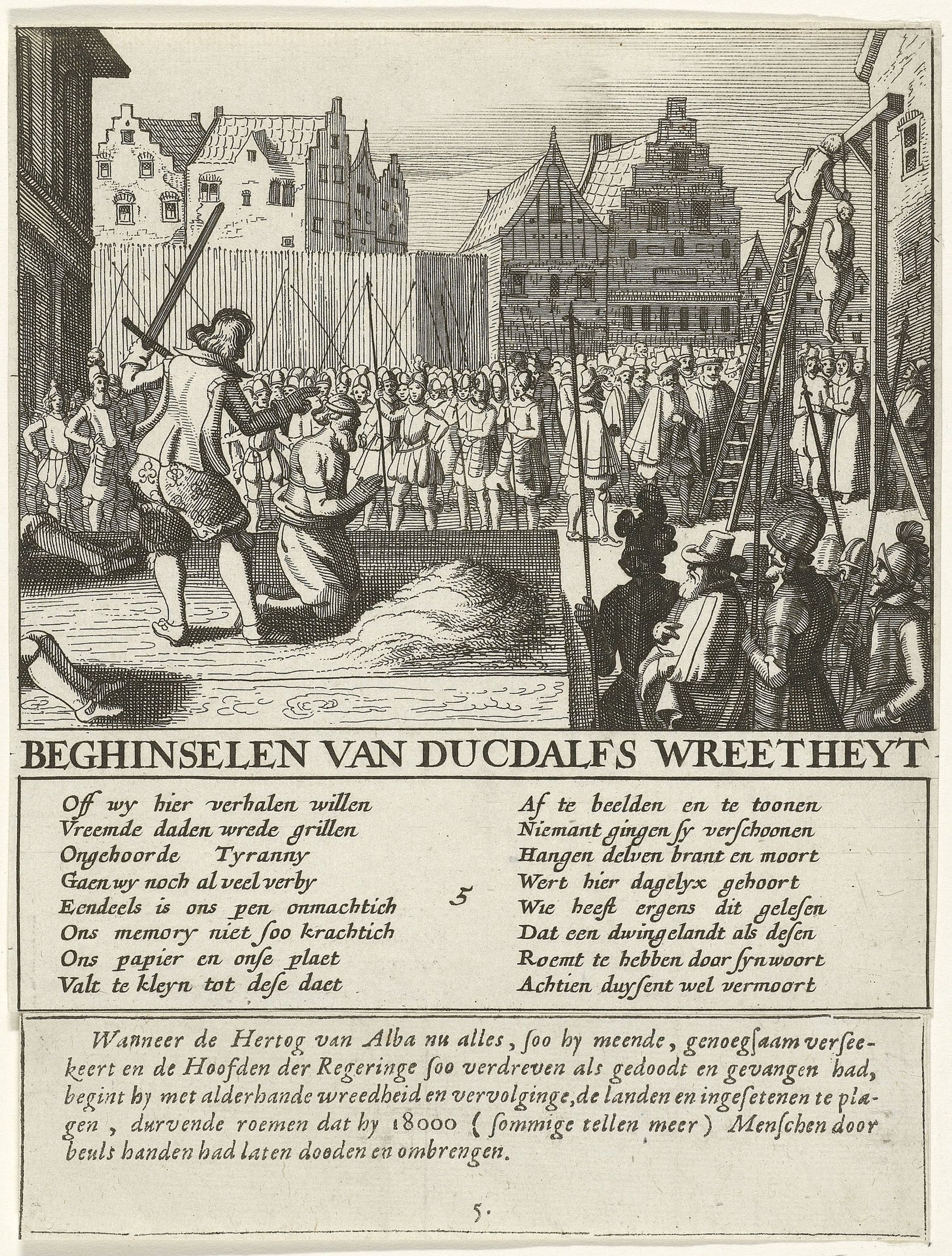 Vervolgingen van protestanten in opdracht van de hertog van Alva, c. 1567.