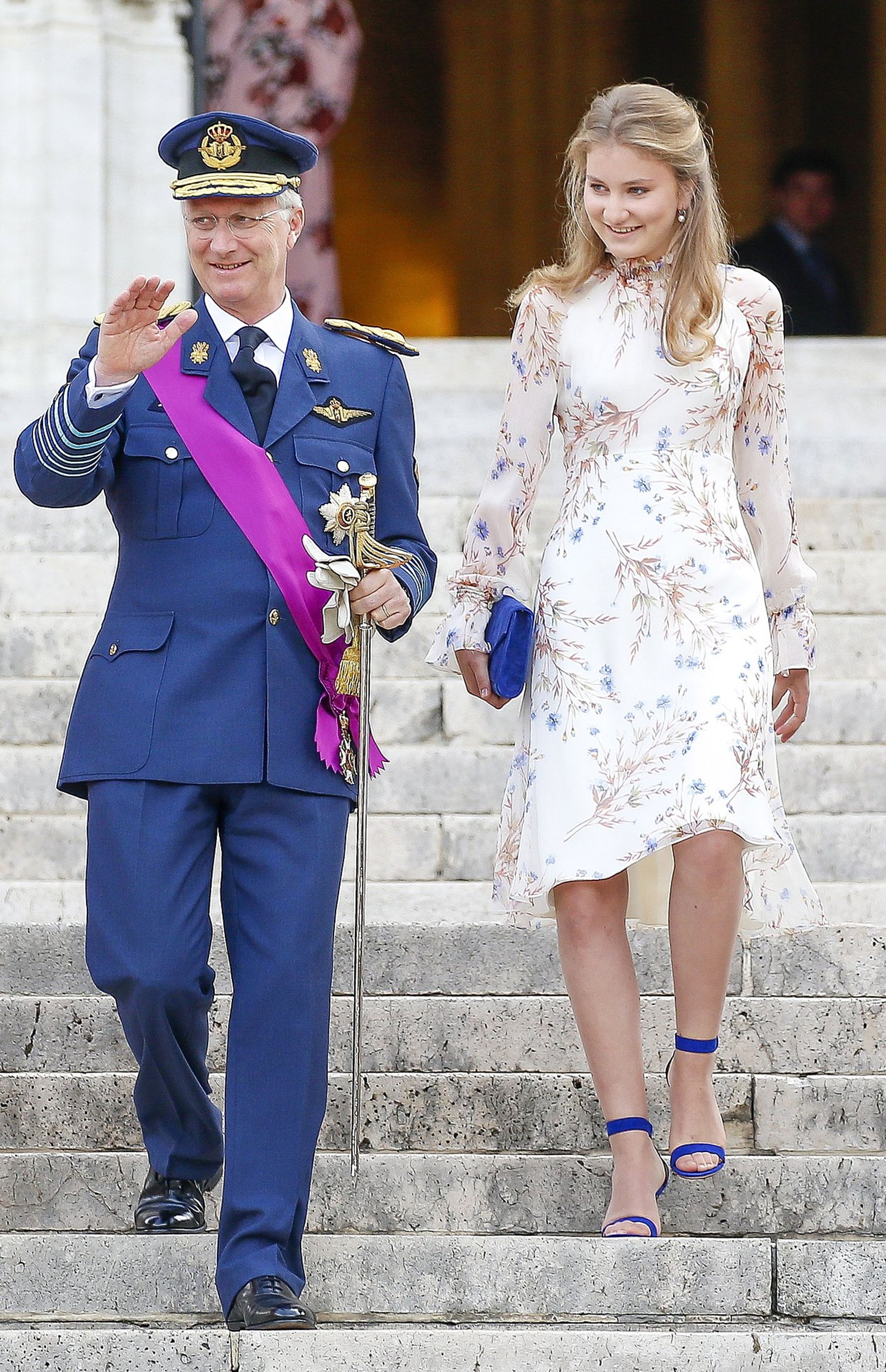 Koning Filip en prinses Elisabeth op de foto tijdens de koninklijke nationale feestdag in juli 2019.