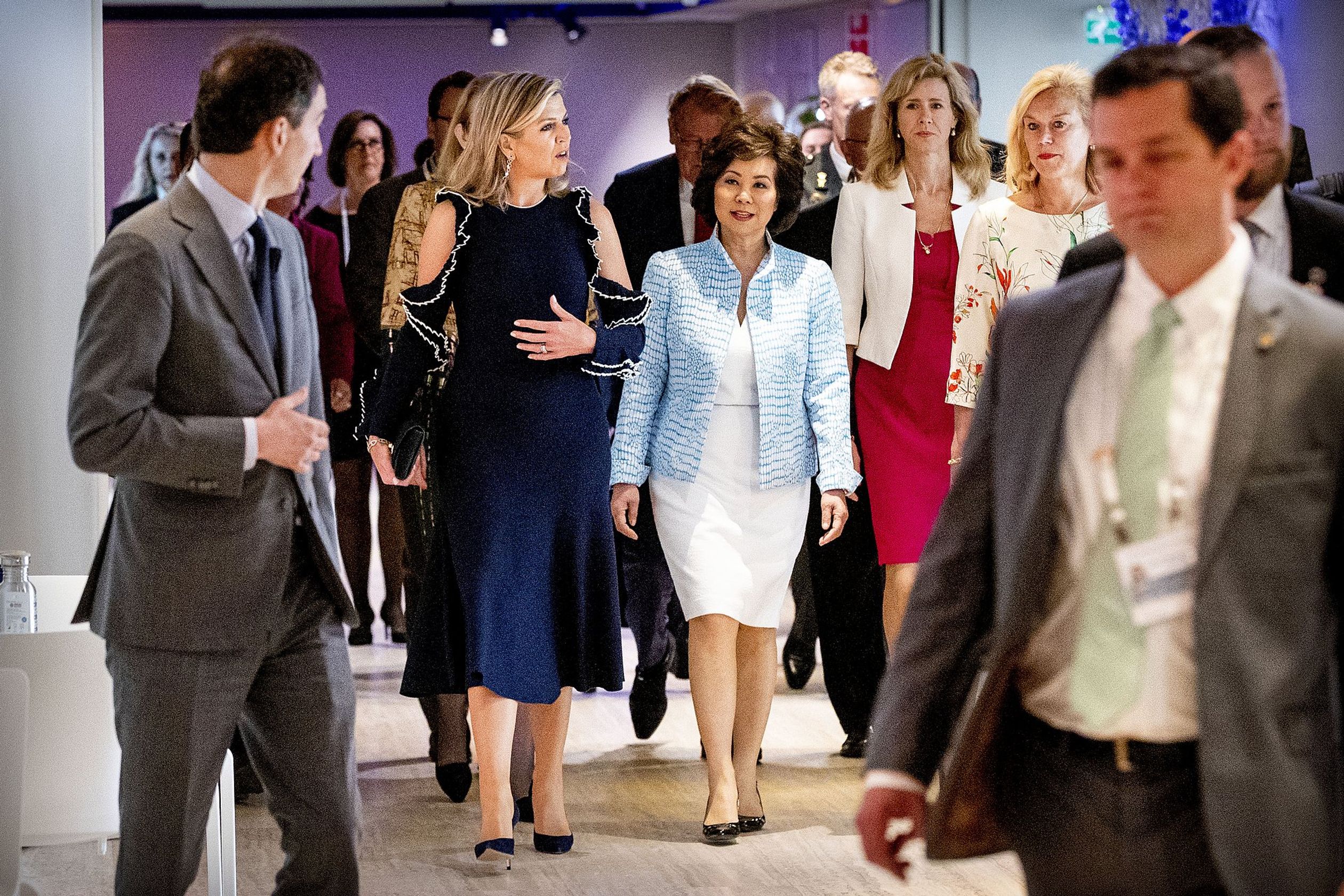 Op de Global Entrepreneurship Summit 2019 verzorgde koningin Máxima de openingstoespraak. Ze droeg