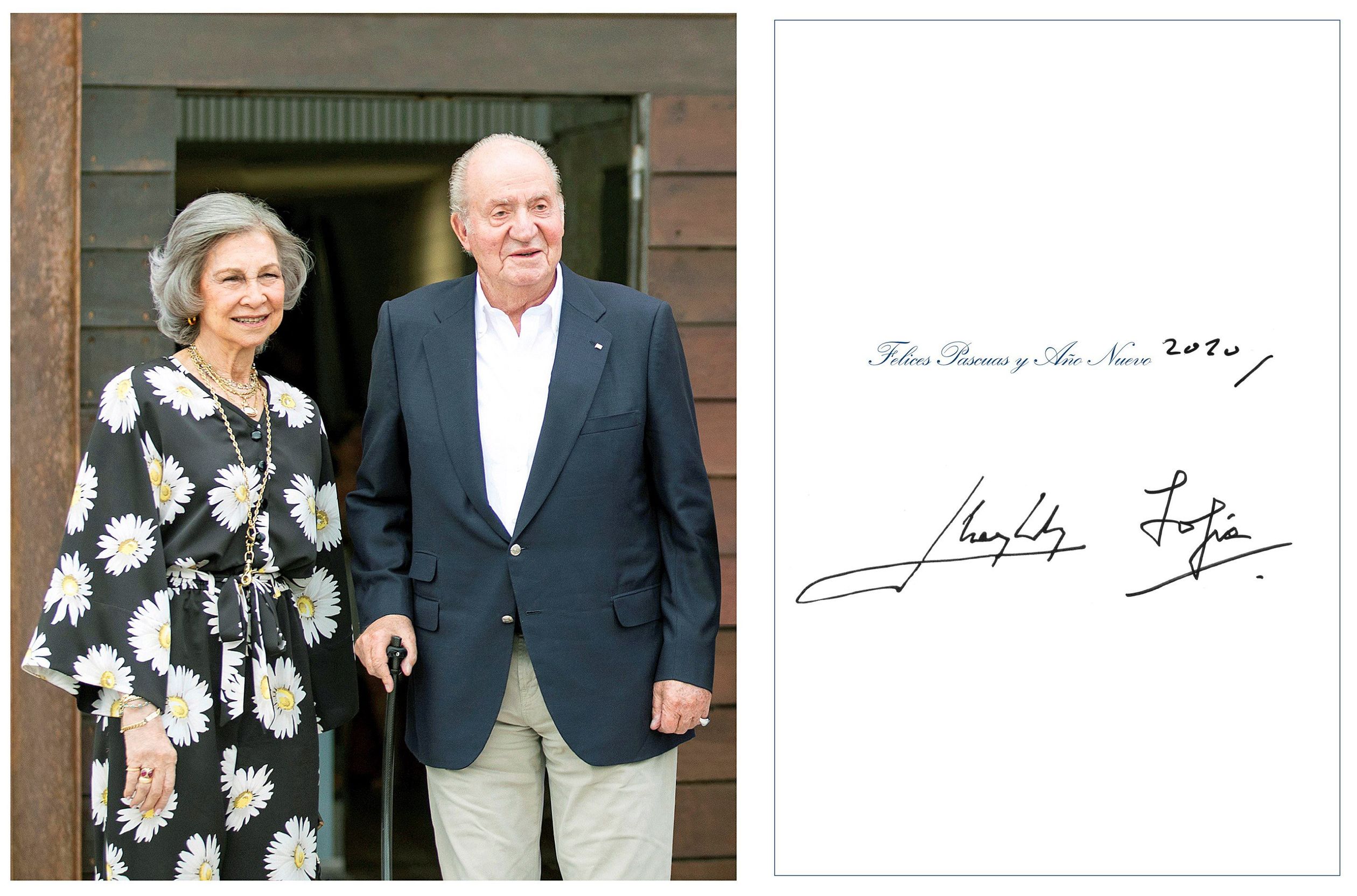 De kerstkaart van de oud-koning van Spanje Juan Carlos en zijn vrouw Sofia.