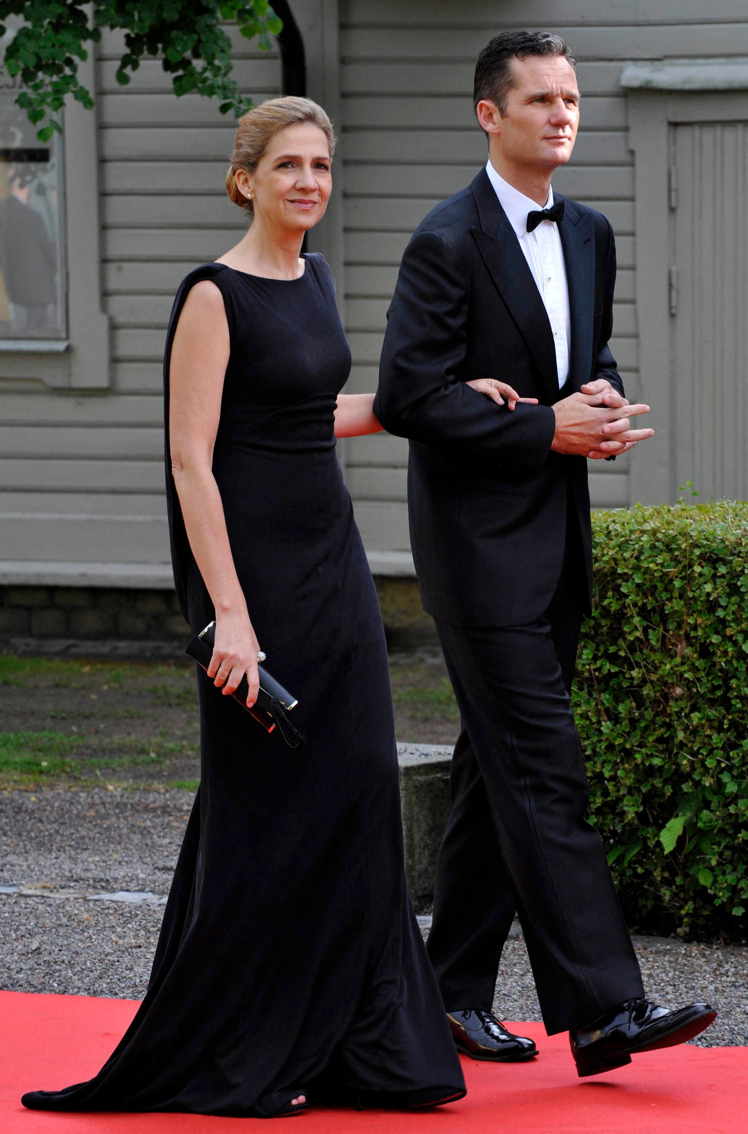 Prinses Cristina en Iñaki op de vooravond van het huwelijk van de Zweedse kroonprinses Victoria, 2010.