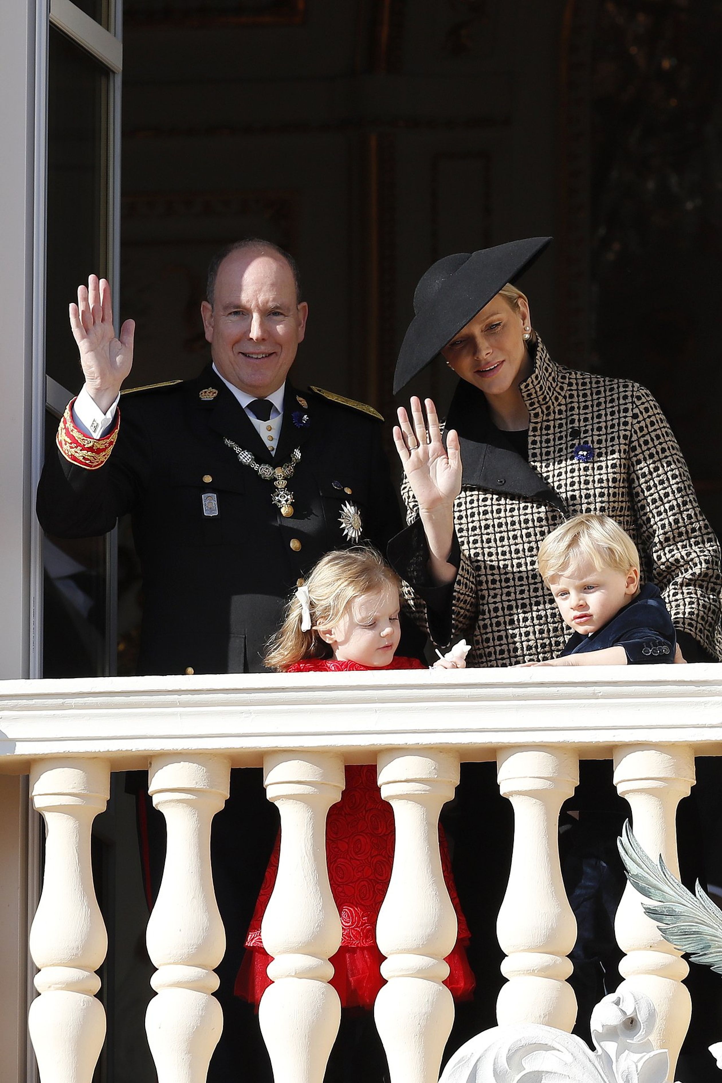 Albert, Charlène en hun kinderen in 2018.