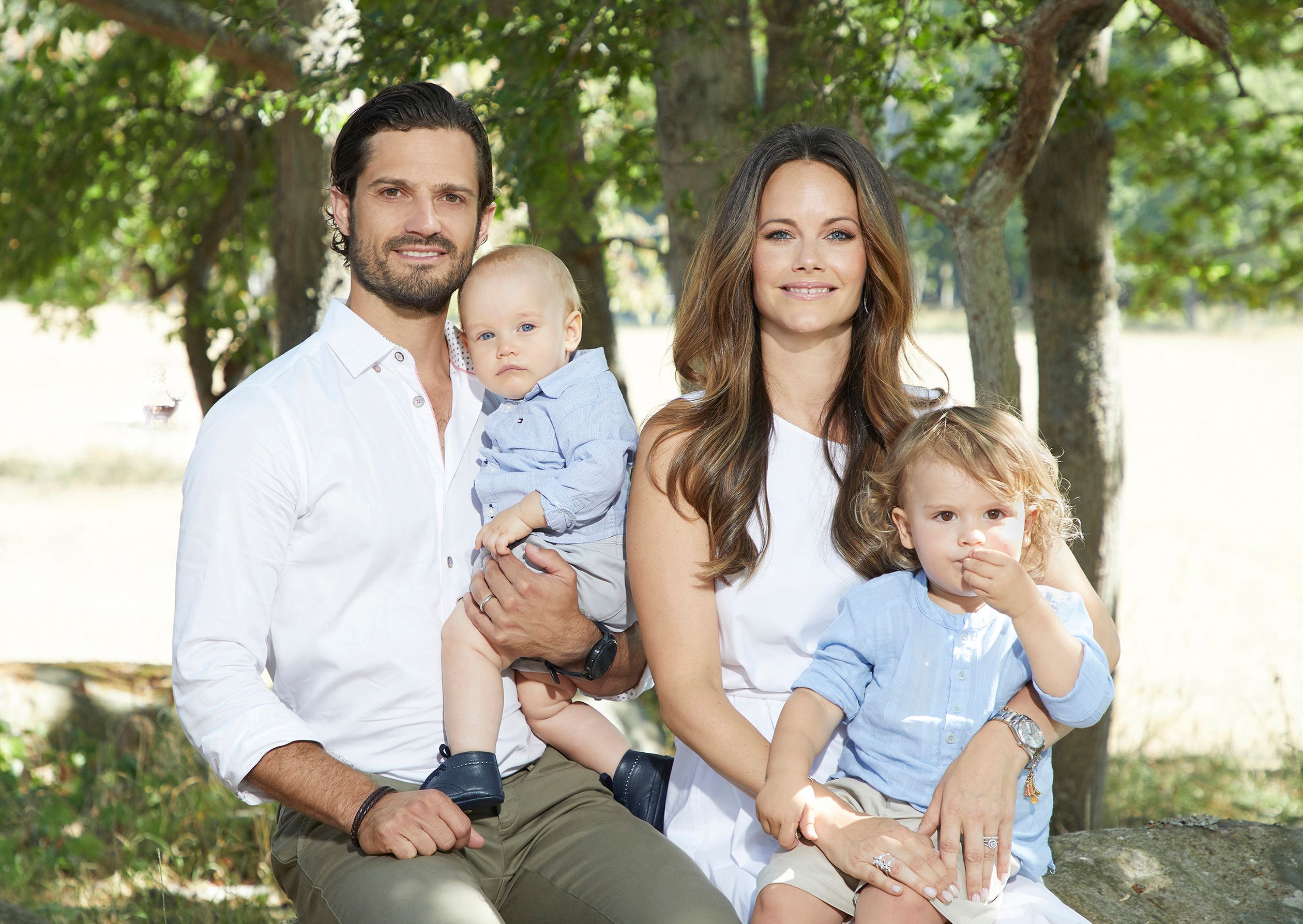 Prins Carl Philip met zijn gezin in de zomer van 2018.