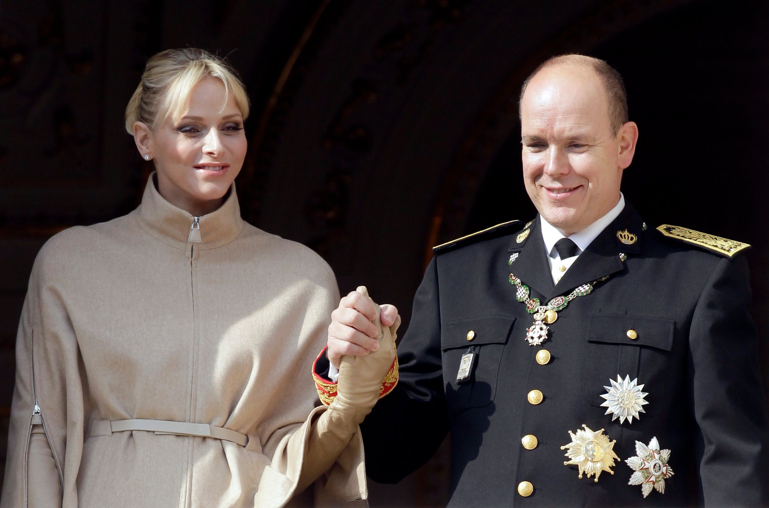 Charlène verschijnt voor het eerst als prinses op het balkon, 19 november 2011.