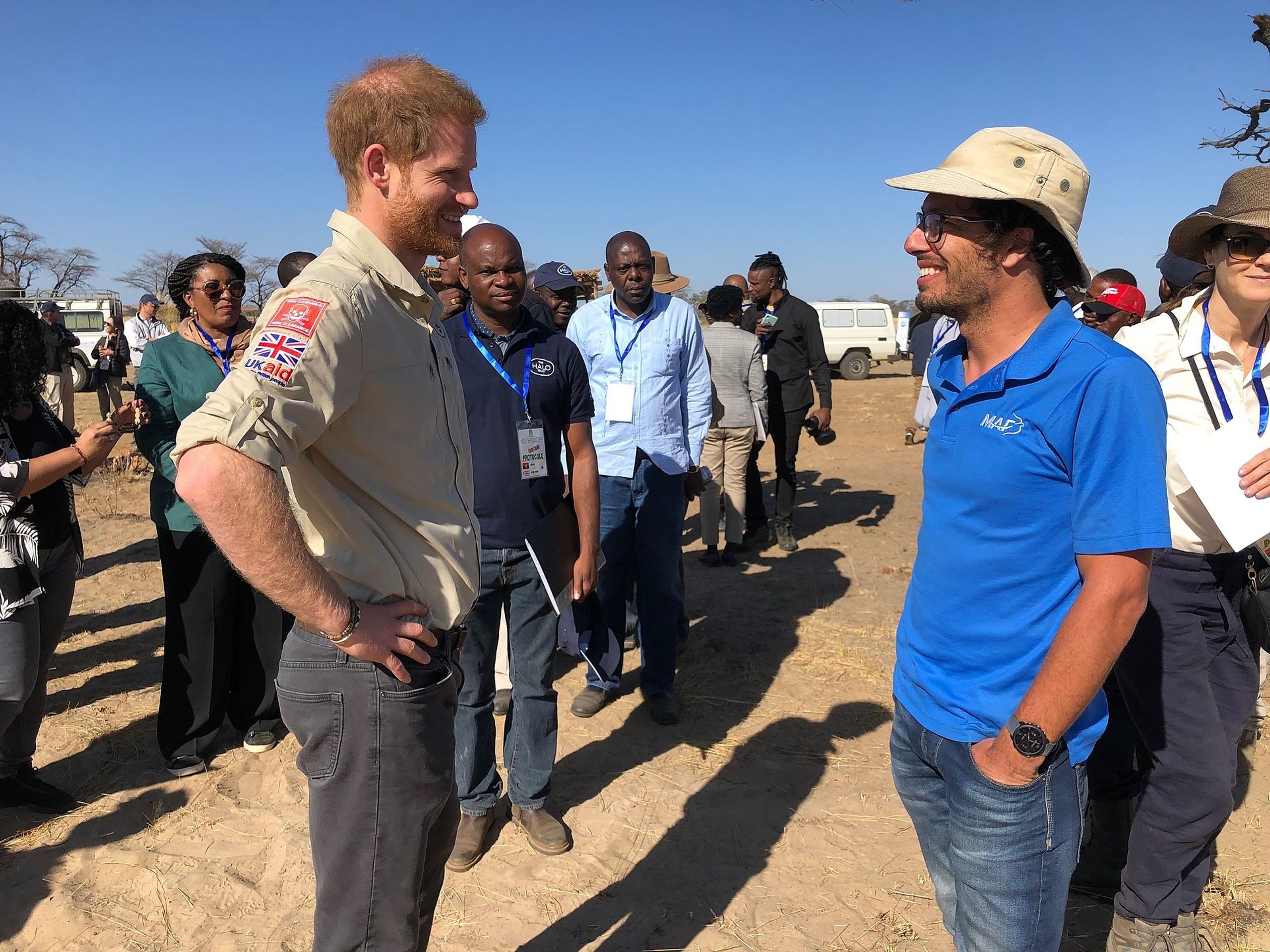 MAF pilot Marijn Goud was incredibly honoured to meet The Duke of Sussex in Dirico, Angola, on