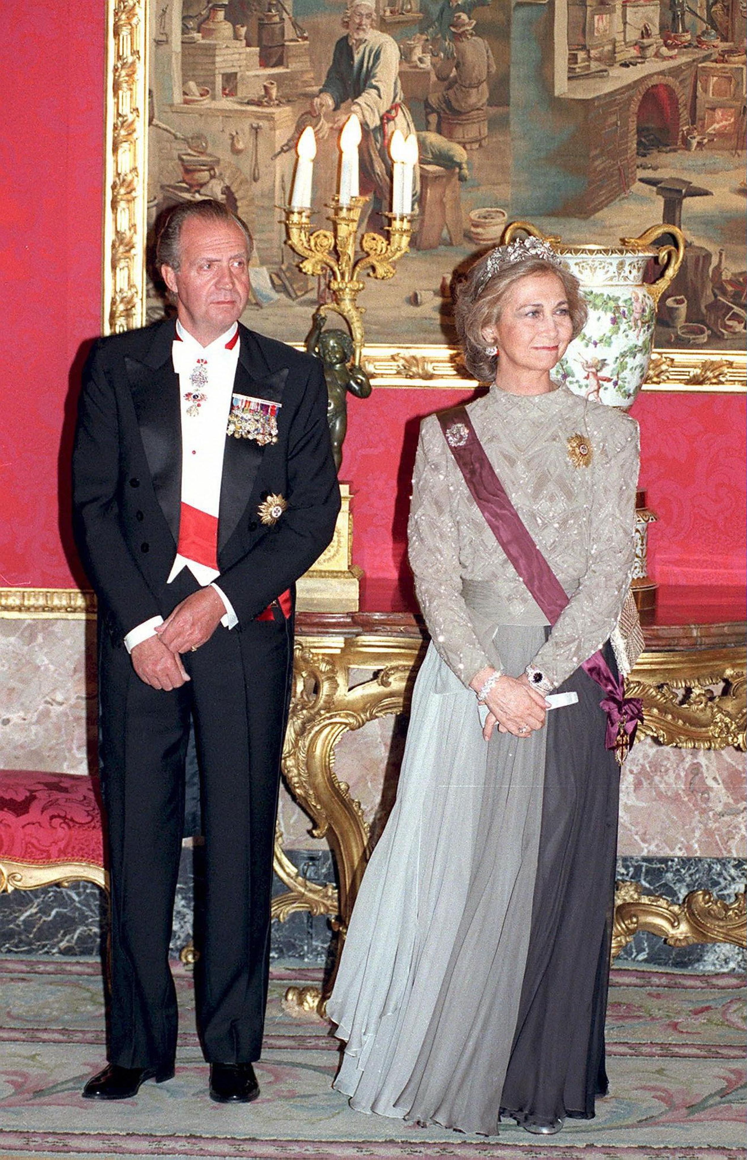 Juan Carlos en Sofia in Zarzuela Paleis in Madrid, 1996.
