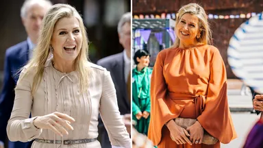 Koningin Máxima's werkdag: twee bezoeken, twee outfits