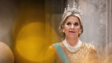 Zien! Máxima straalt in goudkleurige Prinsjesdagjurk tijdens staatsbanket