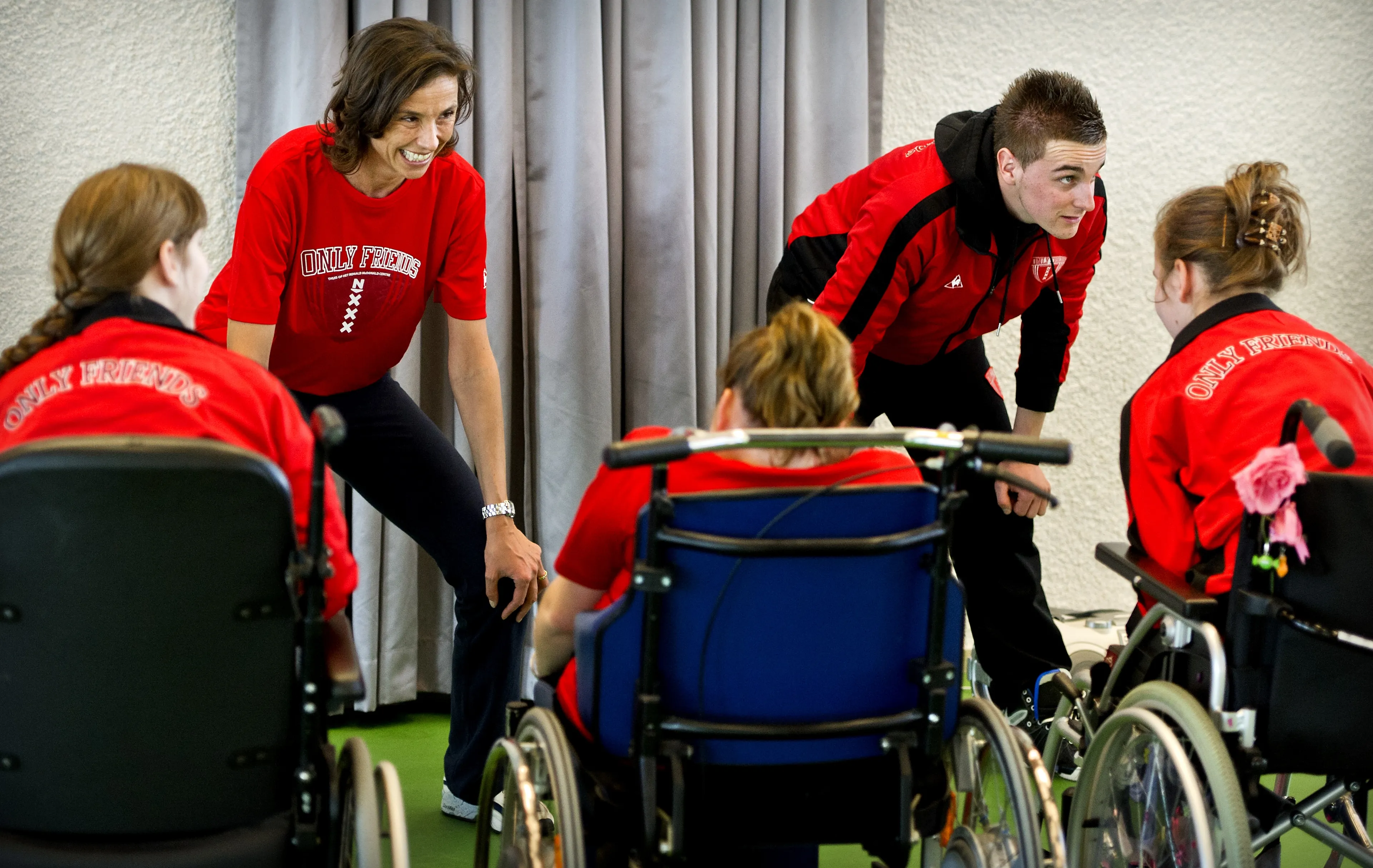 Prinses Marilène aan het sporten bij het Ronald McDonald Centre in Amsterdam.