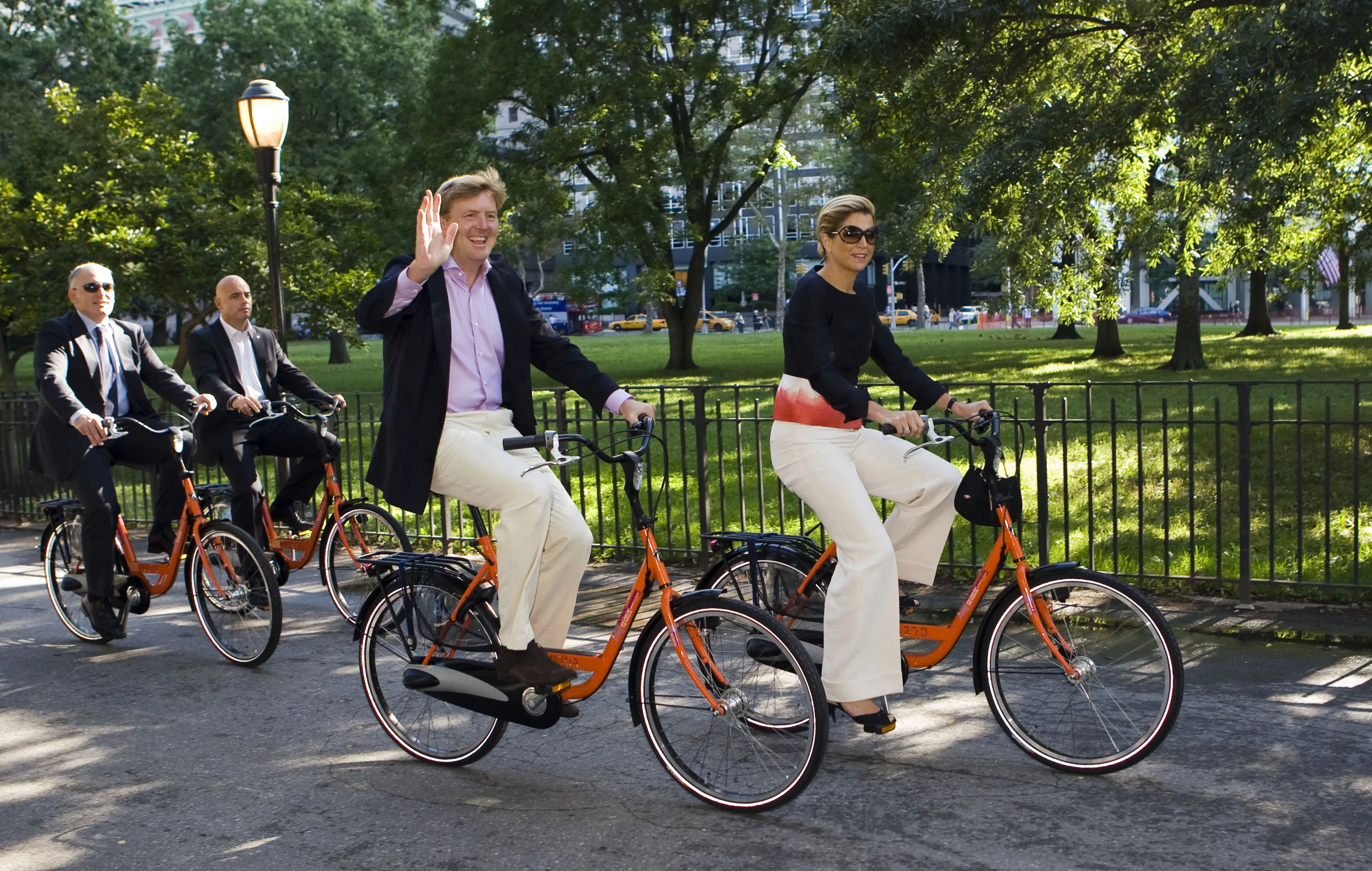 Willem-Alexander en Máxima in het park (2009).