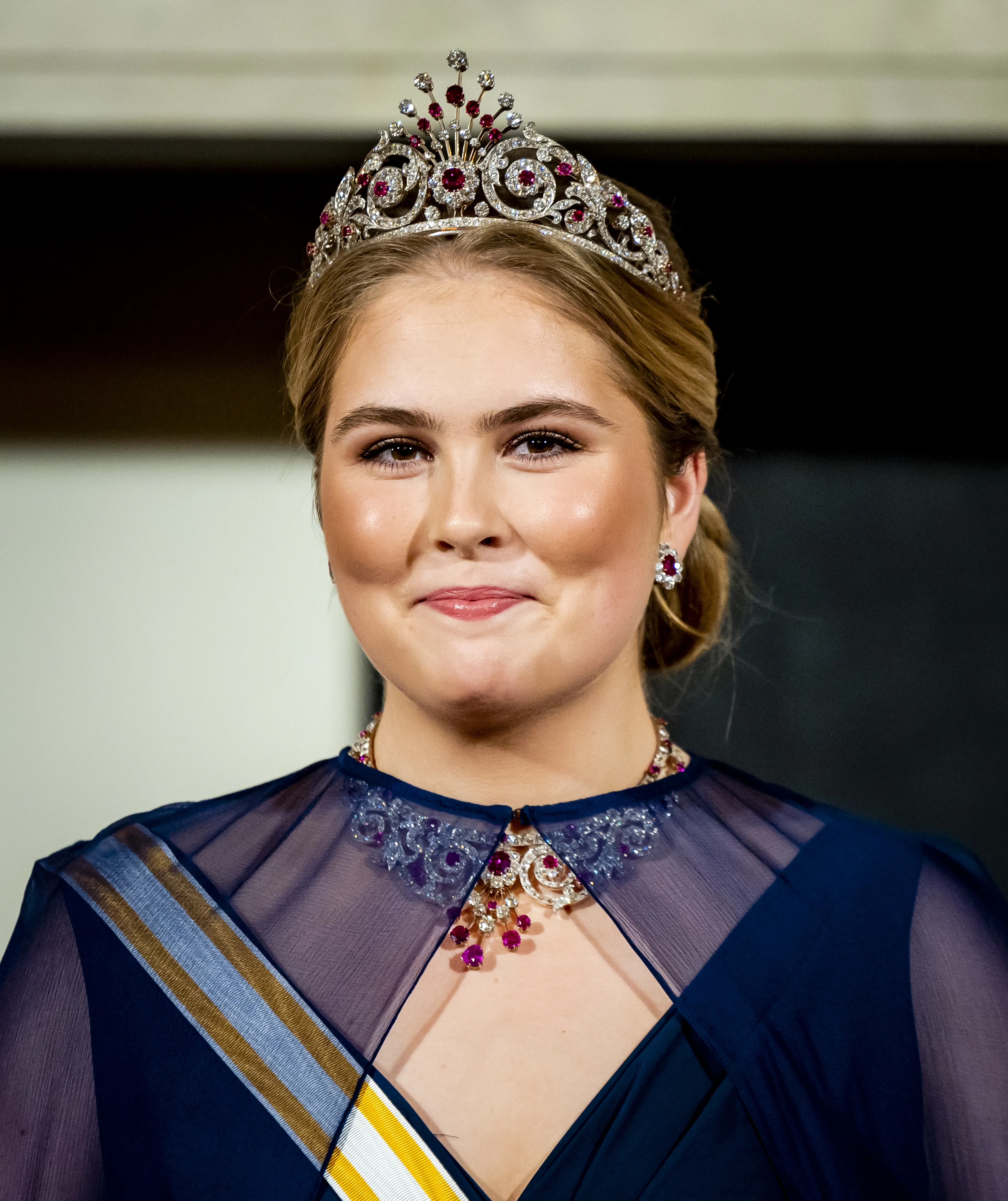 Prinses Amalia tijdens het staatsbanket met het Spaanse koningspaar (2024).