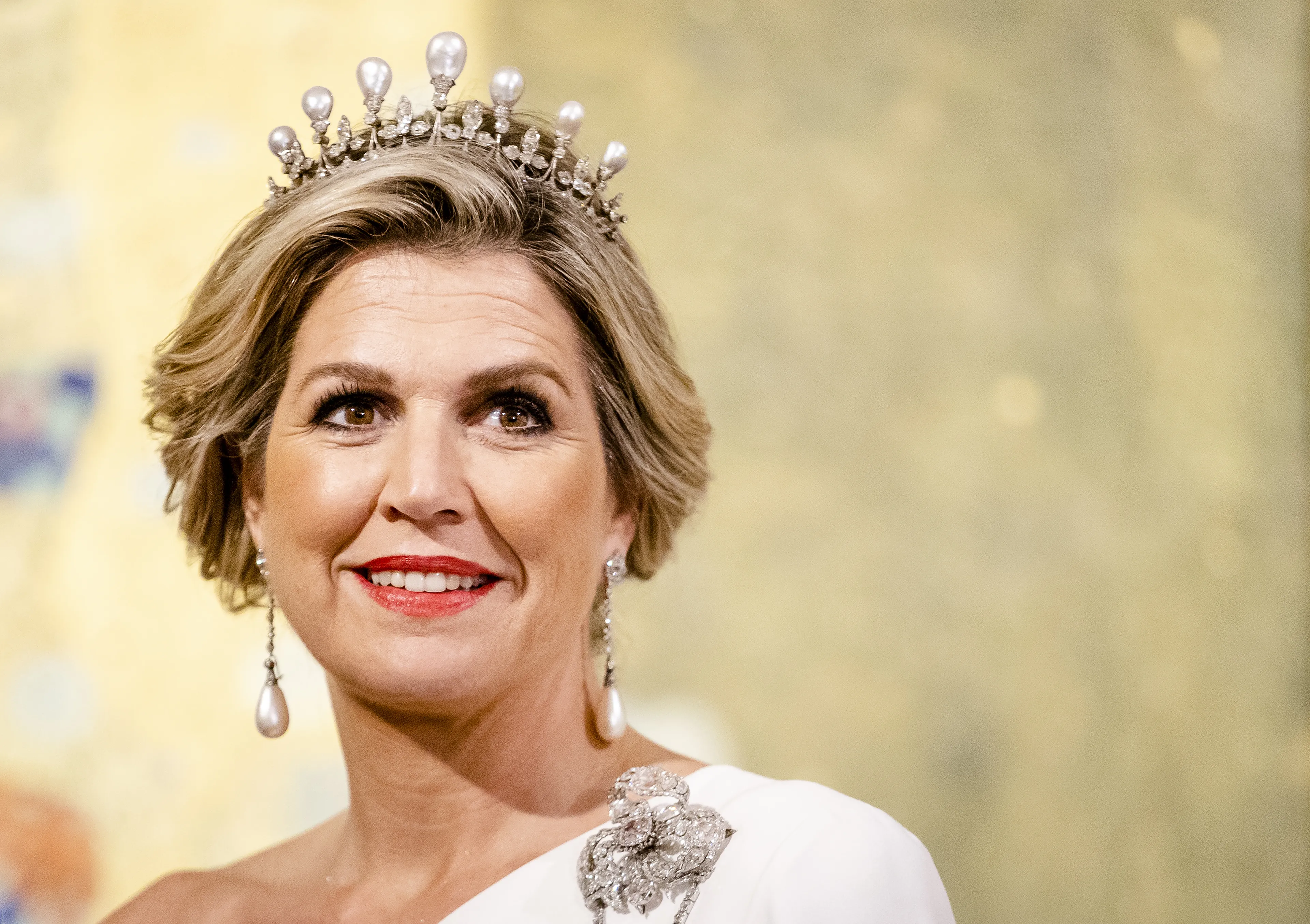 Kijken! Máxima shinet in hagelwit met parels bij staatsbanket in Wenen