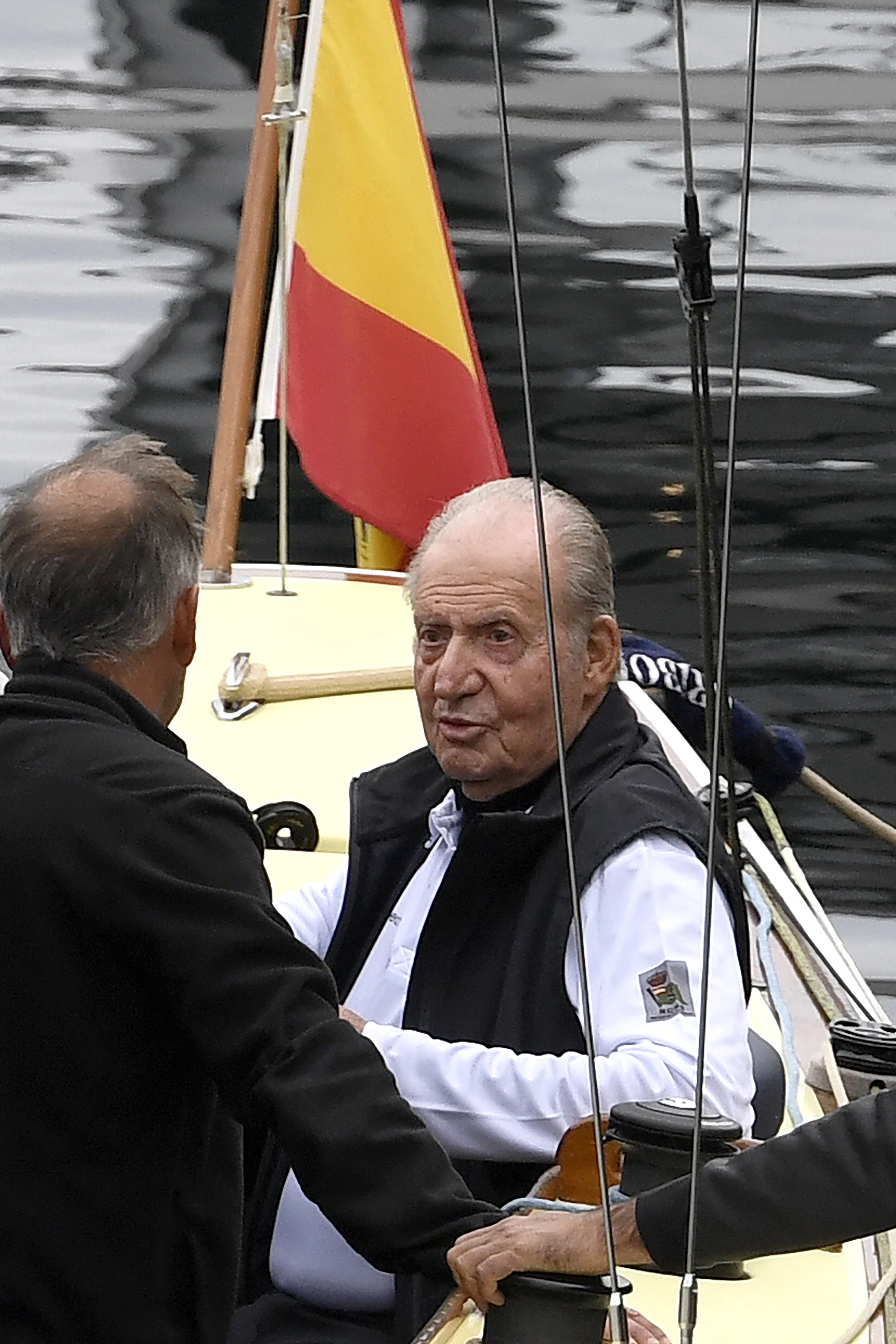 April 2023: Juan Carlos in een zeilboot in Spanje.
