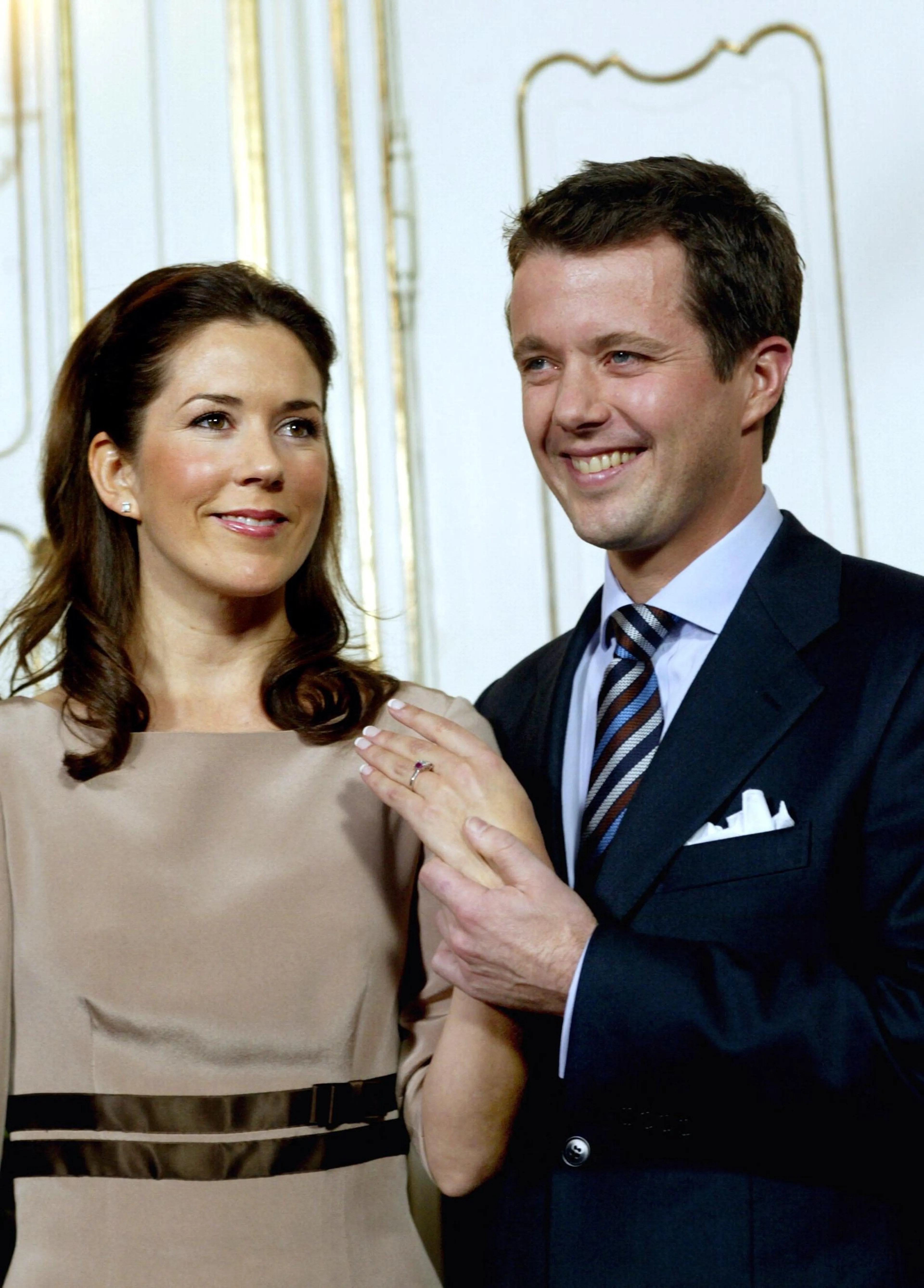 Frederik en Mary bij de aankondiging van hun verloving (2003).