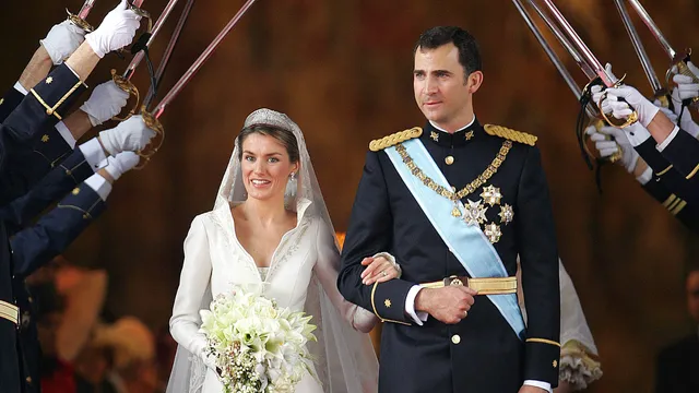 Felipe en Letizia op hun bruiloft.