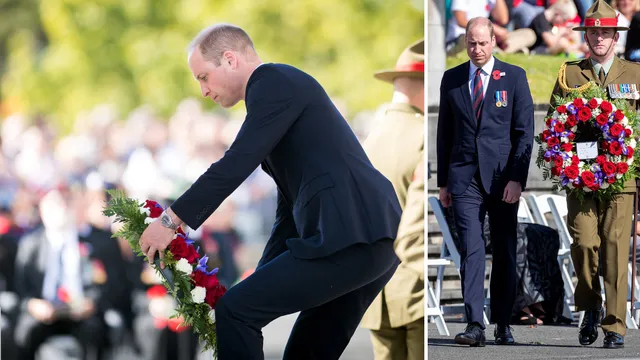 Op Anzac Day heeft de Britse prins William een krans gelegd voor oorlogsslachtoffers uit Nieuw-Zeeland en Australië.