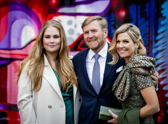 Het koningspaar en prinses Amalia, 2024.