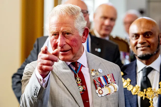 ARNHEM - De Britse prins Charles tijdens de opening van de gerestaureerde toren van de Eusebiuskerk. De Prince of Wales onthult er ook een plaquette ter ere van 75 jaar Slag om Arnhem. ANP ROYAL IMAGES ROBIN UTRECHT.