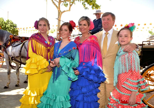 Het gezin van koning Willem-Alexander en koningin Máxima in Sevilla (2019).